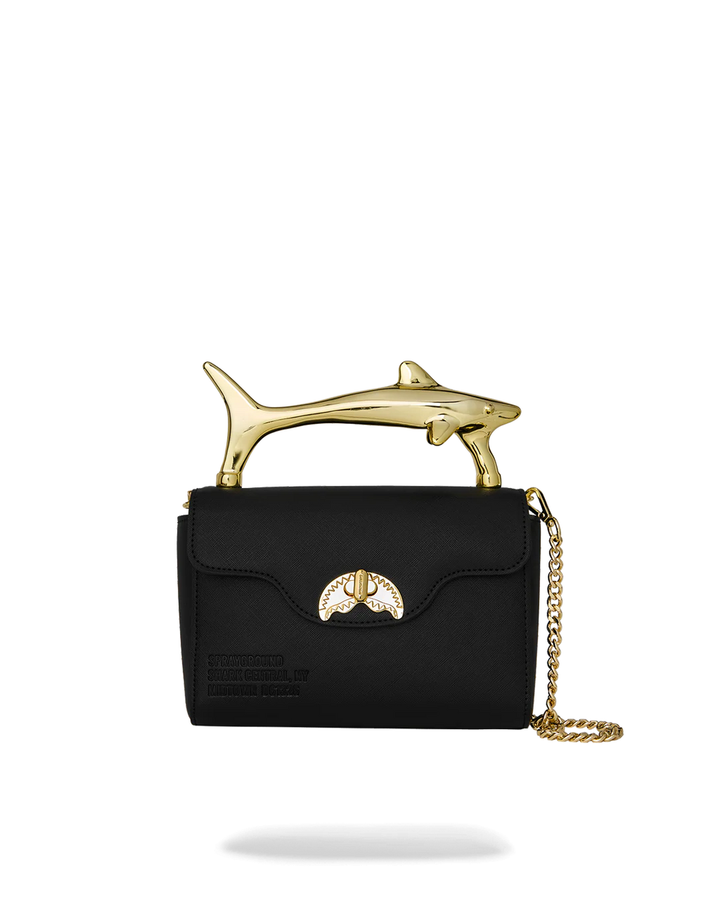Borsa Sprayground BLACKED OUT EMBOSSED GOLD SHARK HANDBAG