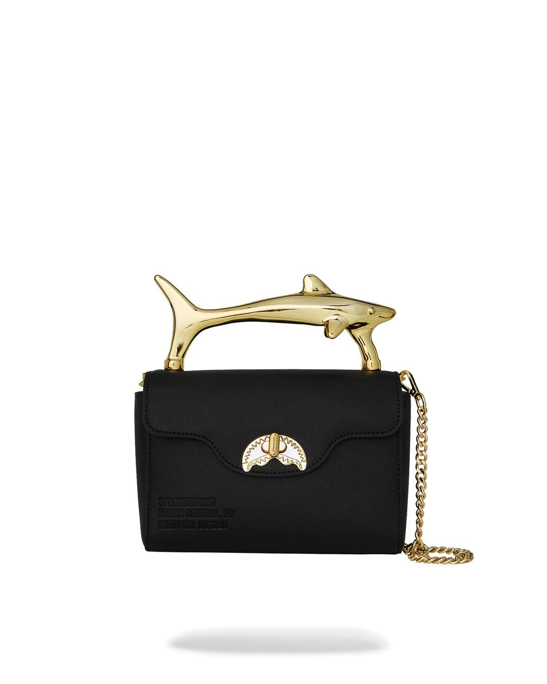 Borsa Sprayground BLACKED OUT EMBOSSED GOLD SHARK HANDBAG