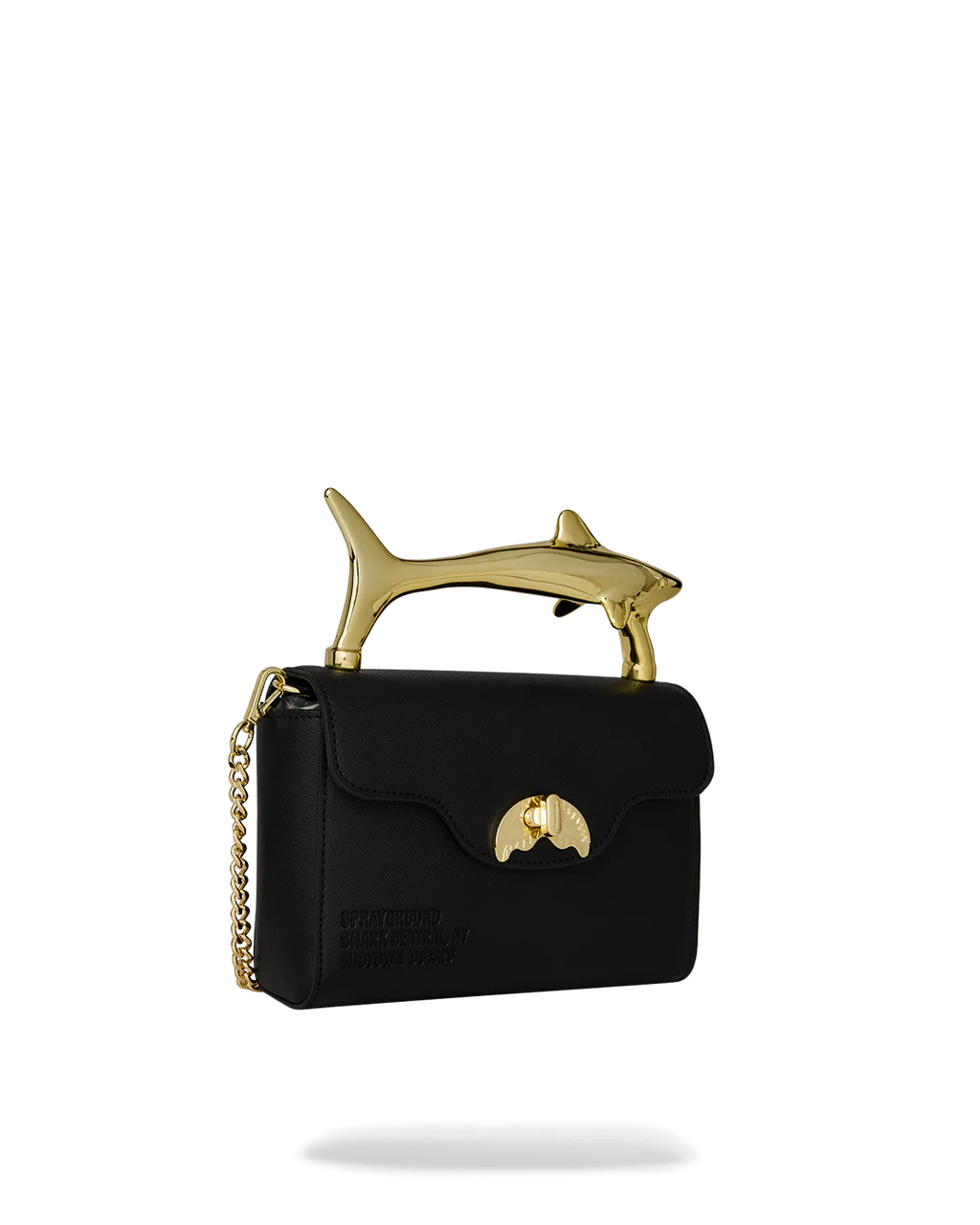 Borsa Sprayground BLACKED OUT EMBOSSED GOLD SHARK HANDBAG