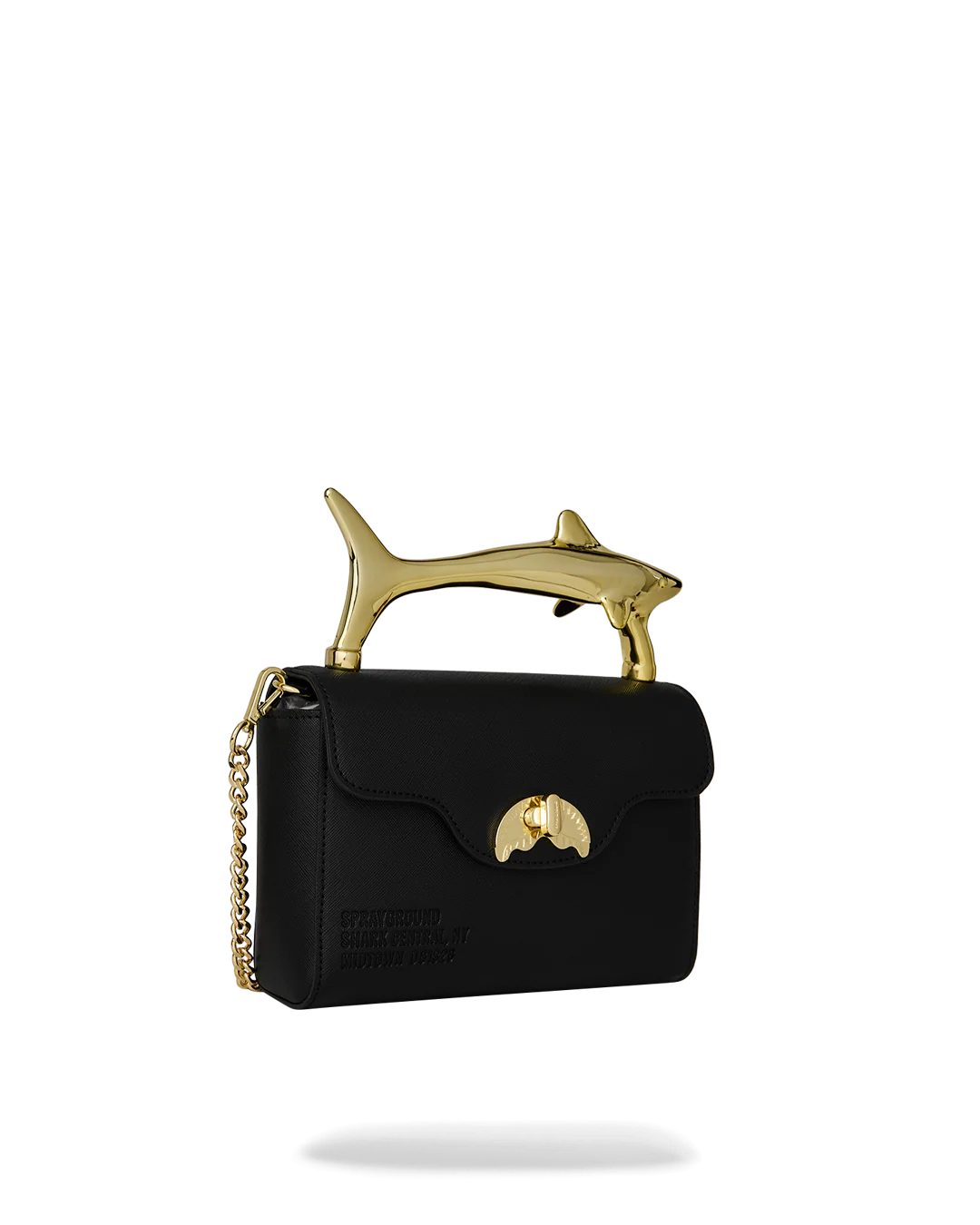 Borsa Sprayground BLACKED OUT EMBOSSED GOLD SHARK HANDBAG