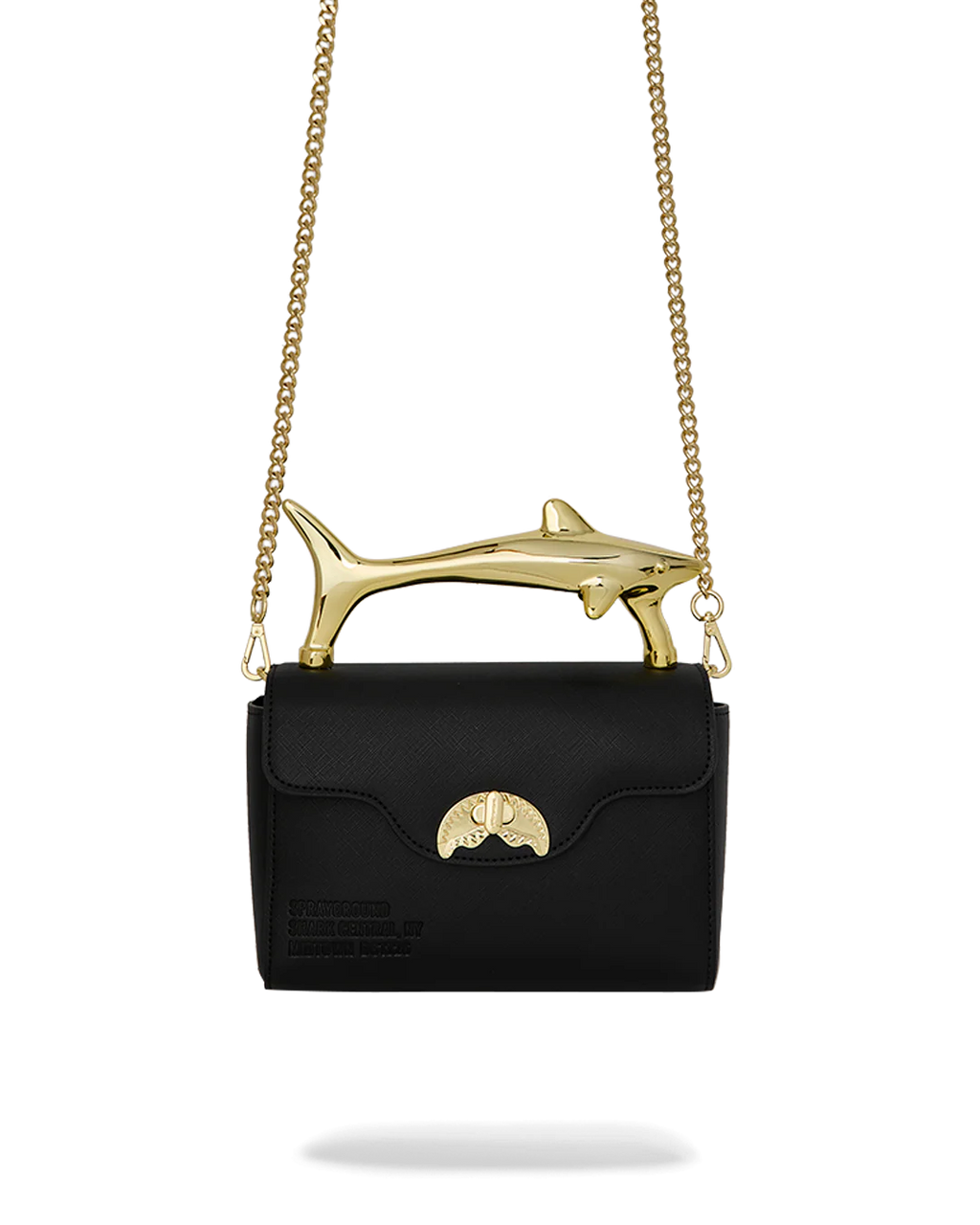 Borsa Sprayground BLACKED OUT EMBOSSED GOLD SHARK HANDBAG