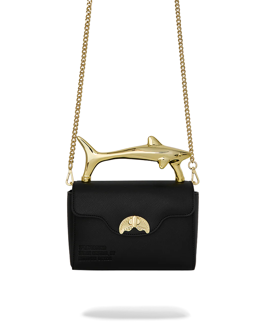 Borsa Sprayground BLACKED OUT EMBOSSED GOLD SHARK HANDBAG