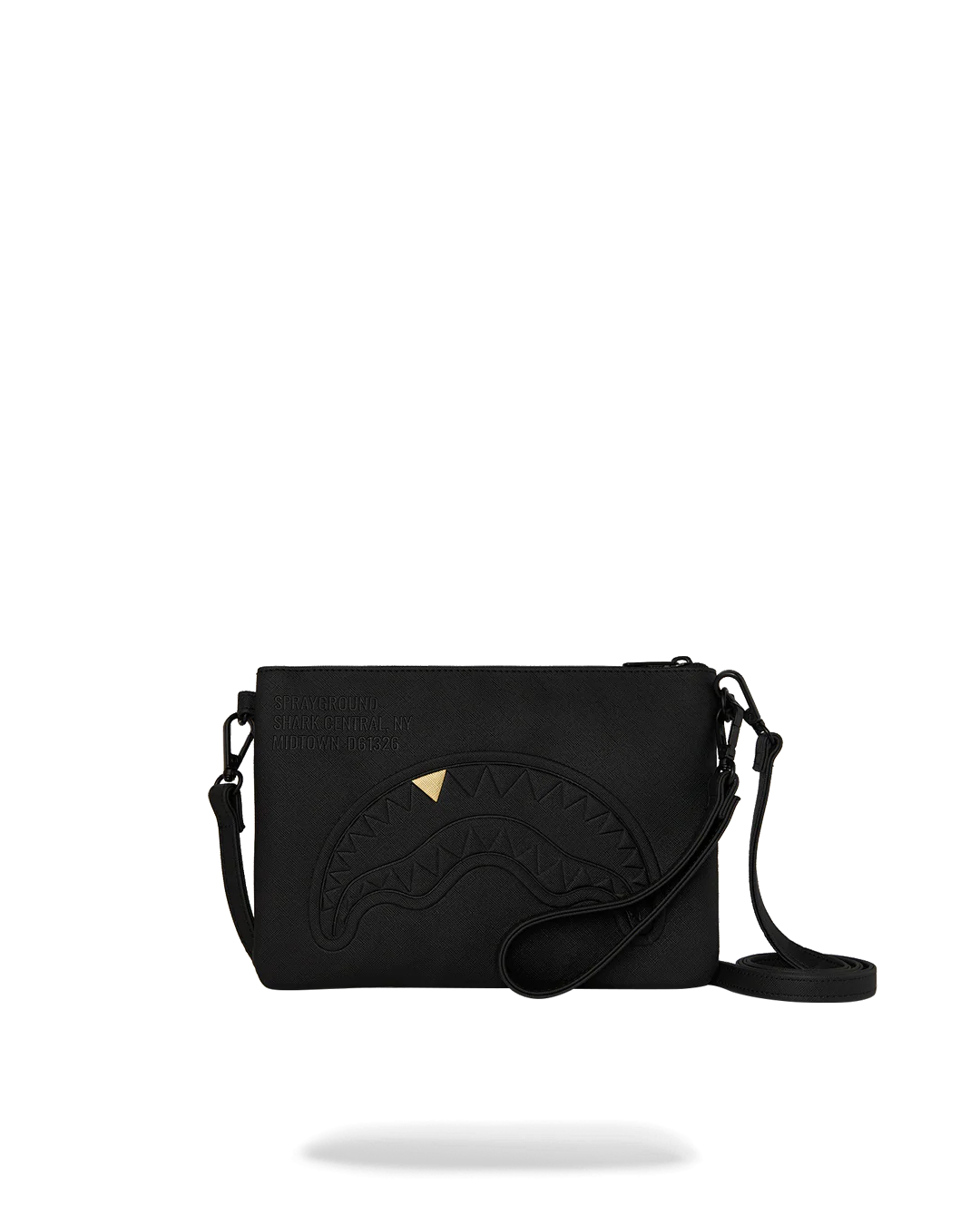 Borsa Sprayground BLACKED OUT EMBOSSED GOLD TOOTH CROSSOVER CLUTCH