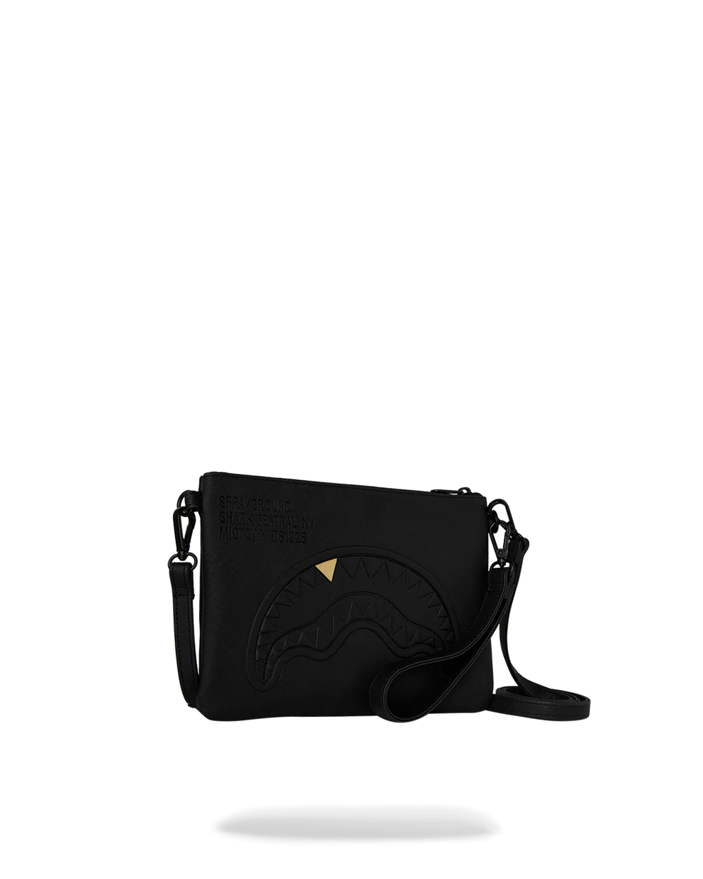 Borsa Sprayground BLACKED OUT EMBOSSED GOLD TOOTH CROSSOVER CLUTCH