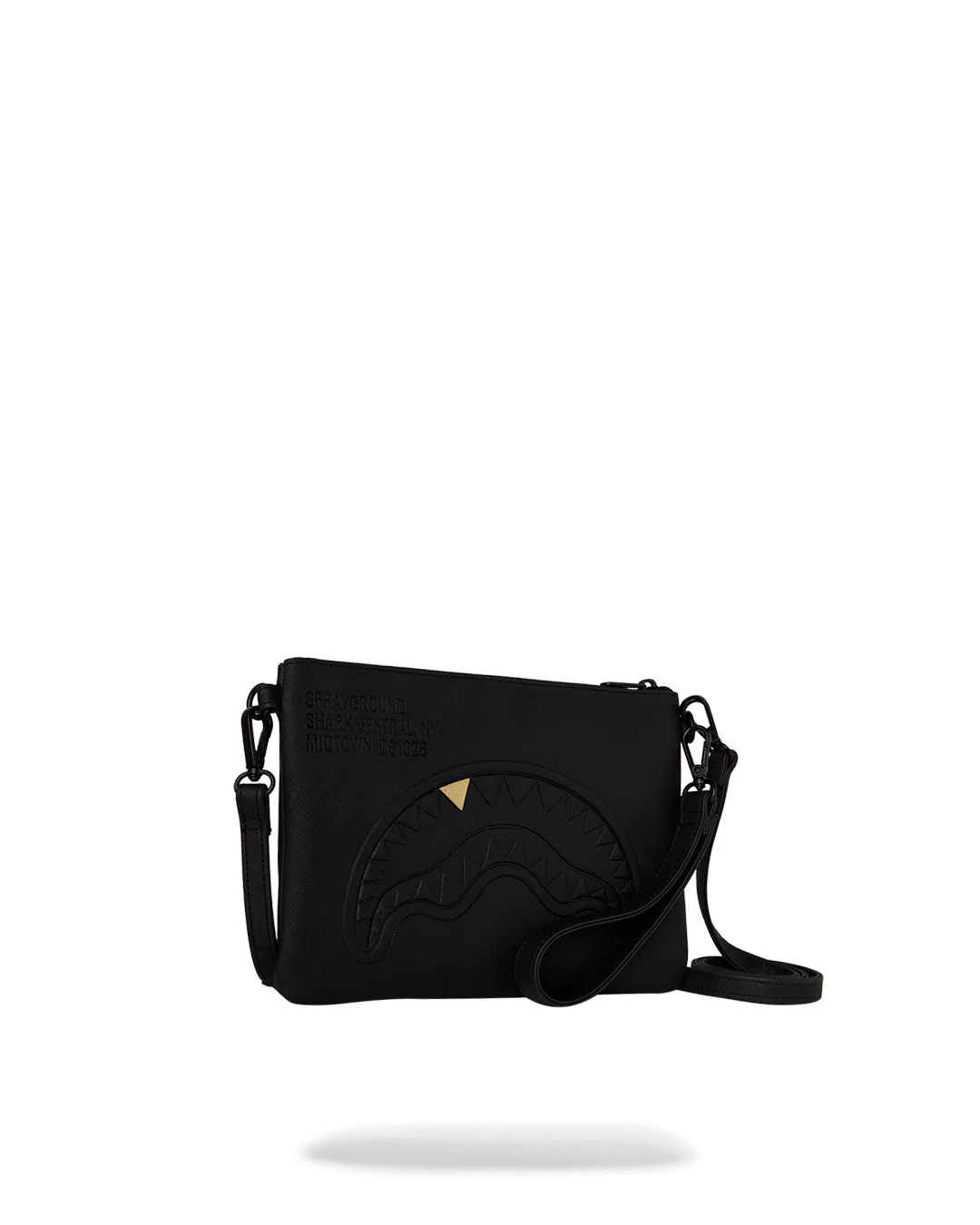 Borsa Sprayground BLACKED OUT EMBOSSED GOLD TOOTH CROSSOVER CLUTCH