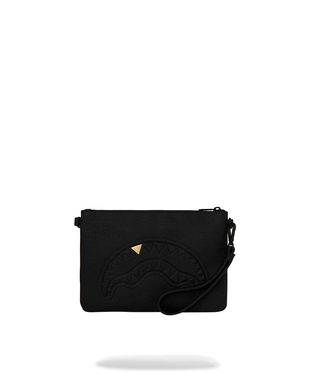 Borsa Sprayground BLACKED OUT EMBOSSED GOLD TOOTH CROSSOVER CLUTCH