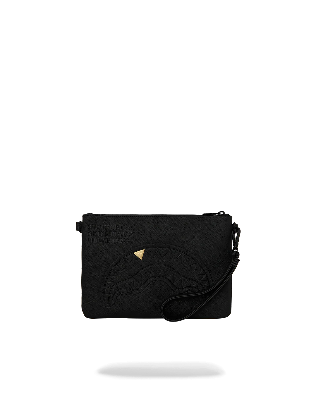 Borsa Sprayground BLACKED OUT EMBOSSED GOLD TOOTH CROSSOVER CLUTCH