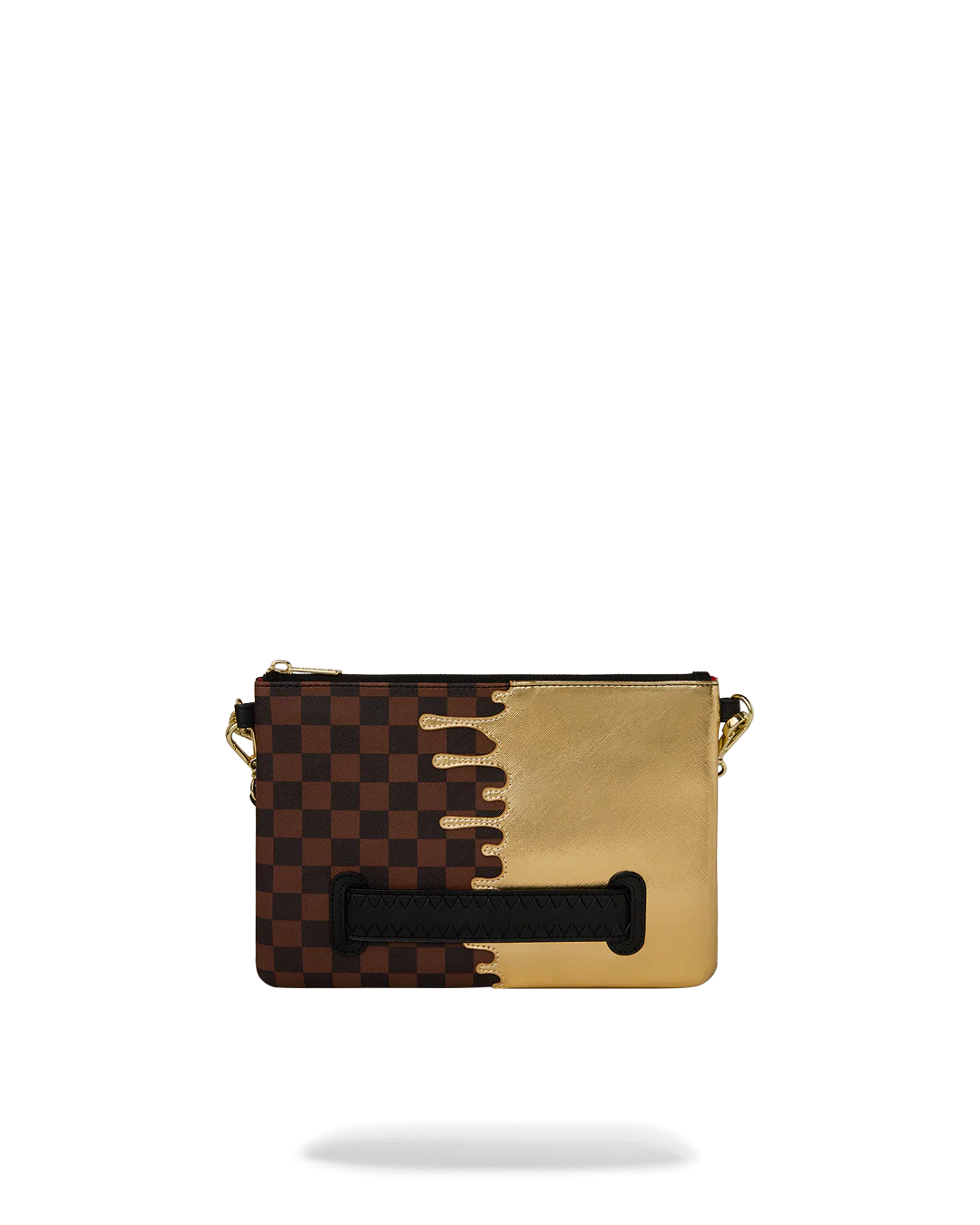  Sprayground SHARKS IN PARIS GOLD DRIP CROSSOVER CLUTCH