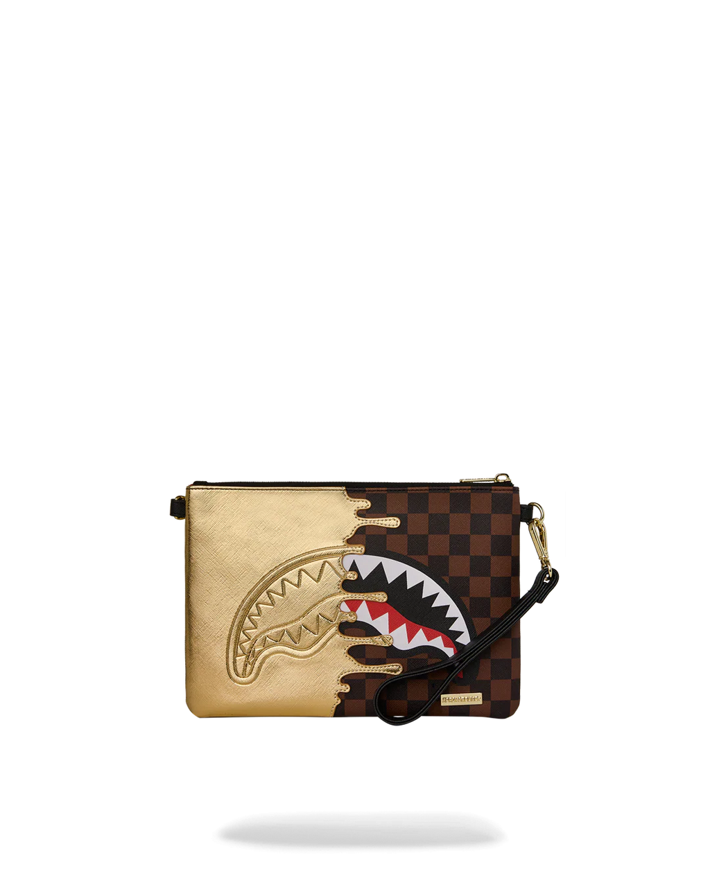  Sprayground SHARKS IN PARIS GOLD DRIP CROSSOVER CLUTCH