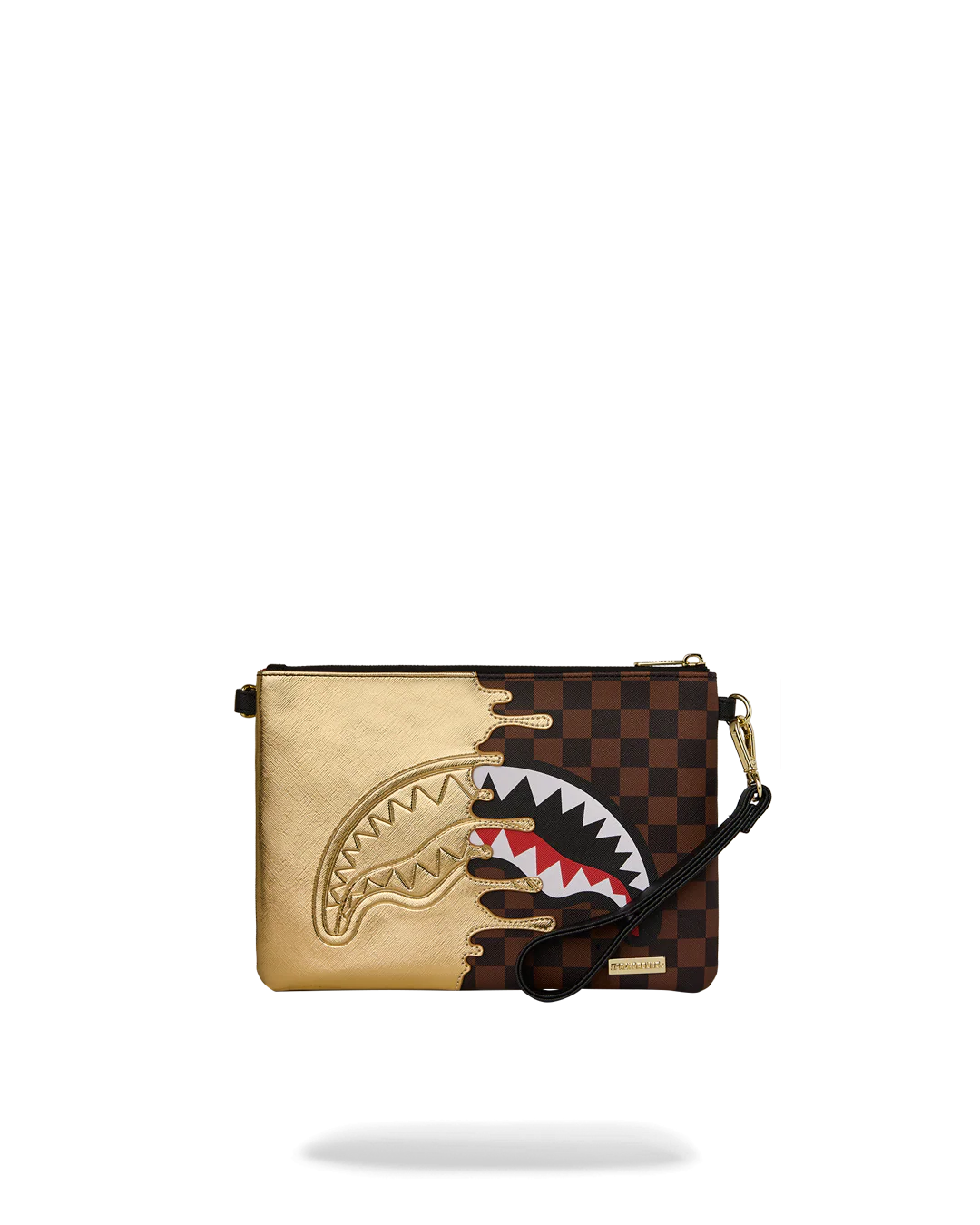  Sprayground SHARKS IN PARIS GOLD DRIP CROSSOVER CLUTCH