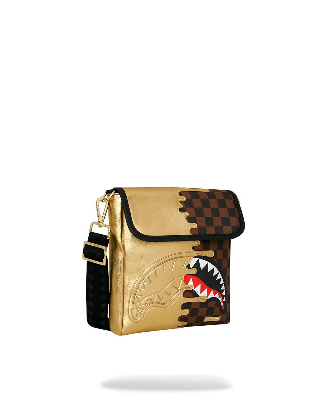 Bag Sprayground SHARKS IN PARIS GOLD DRIP MESSENGER SLING