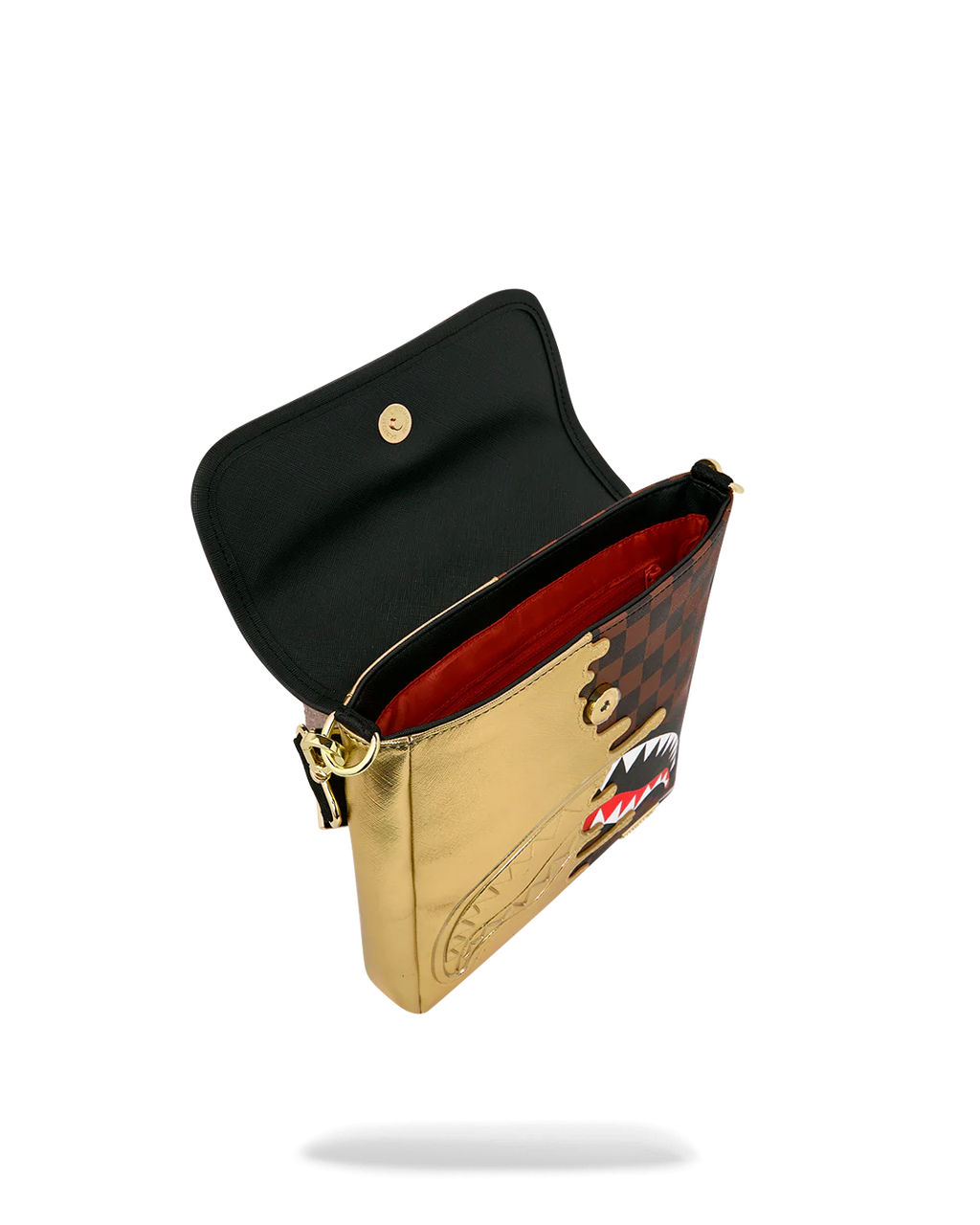 Bag Sprayground SHARKS IN PARIS GOLD DRIP MESSENGER SLING