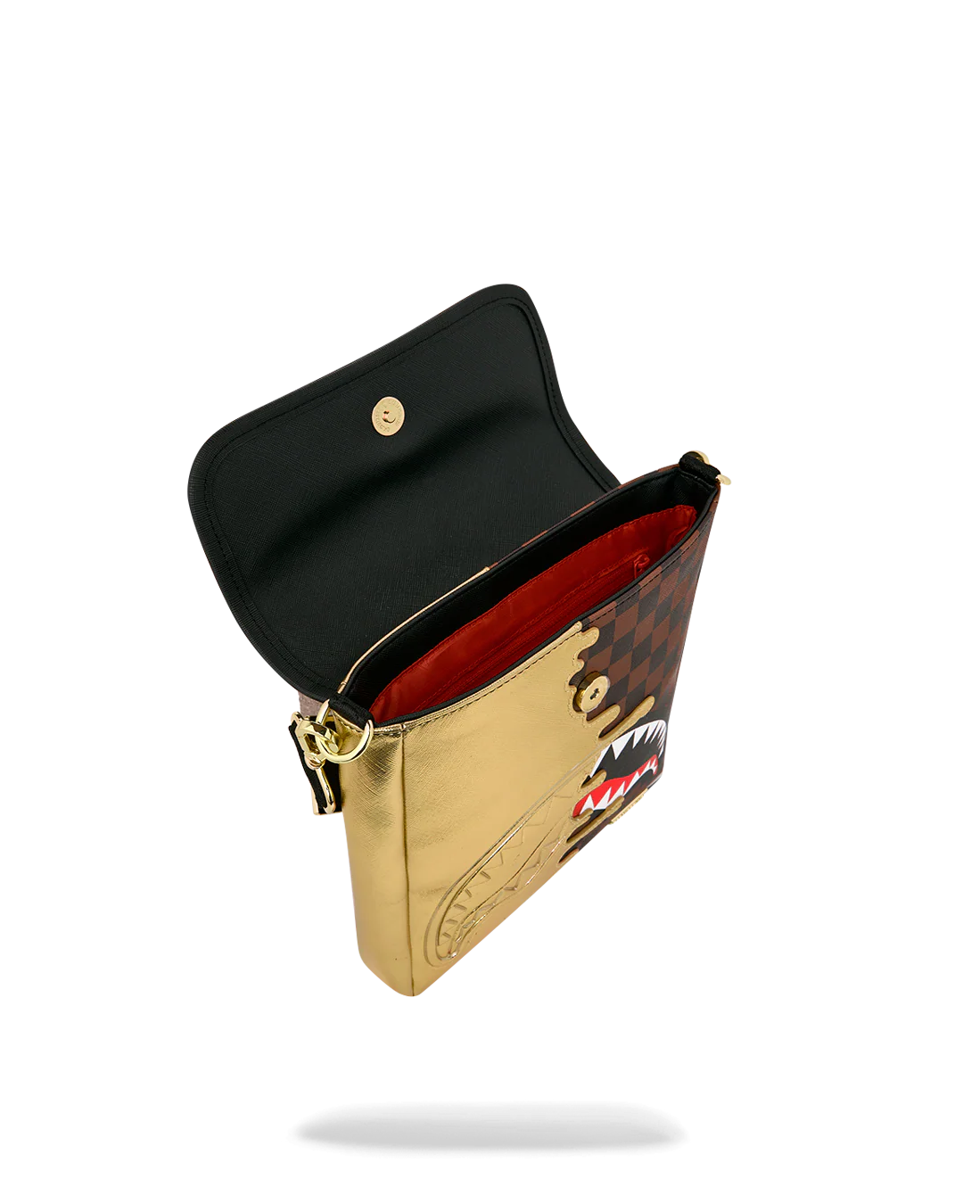 Bag Sprayground SHARKS IN PARIS GOLD DRIP MESSENGER SLING