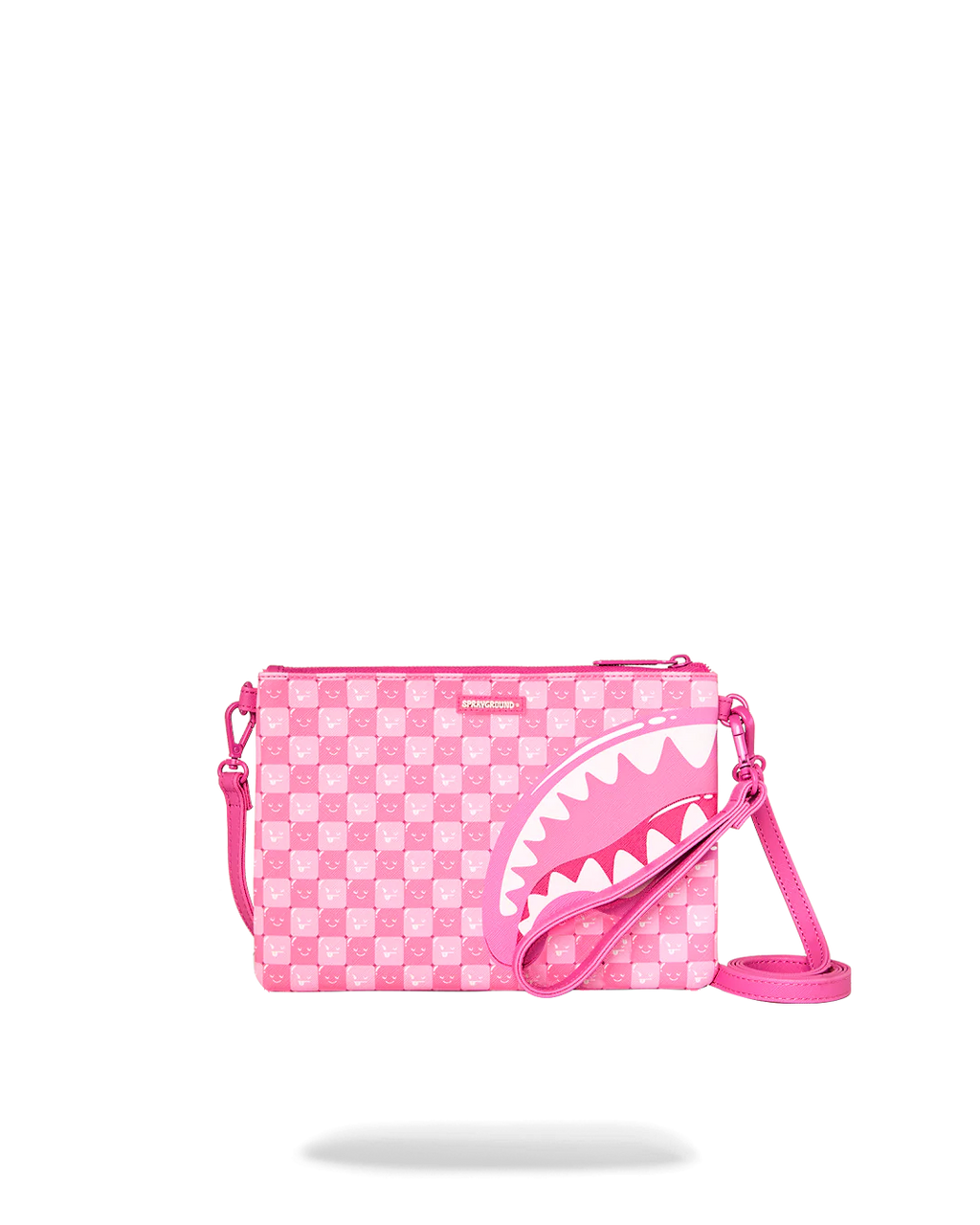  Sprayground PINK NEW CHECK FACES CROSSOVER CLUTCH
