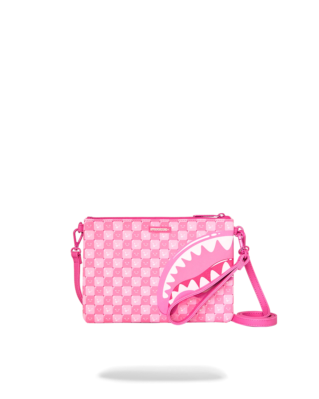  Sprayground PINK NEW CHECK FACES CROSSOVER CLUTCH