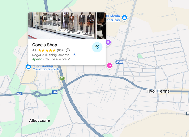 Come raggiungere Goccia Shop — Calvin Klein a Guidonia