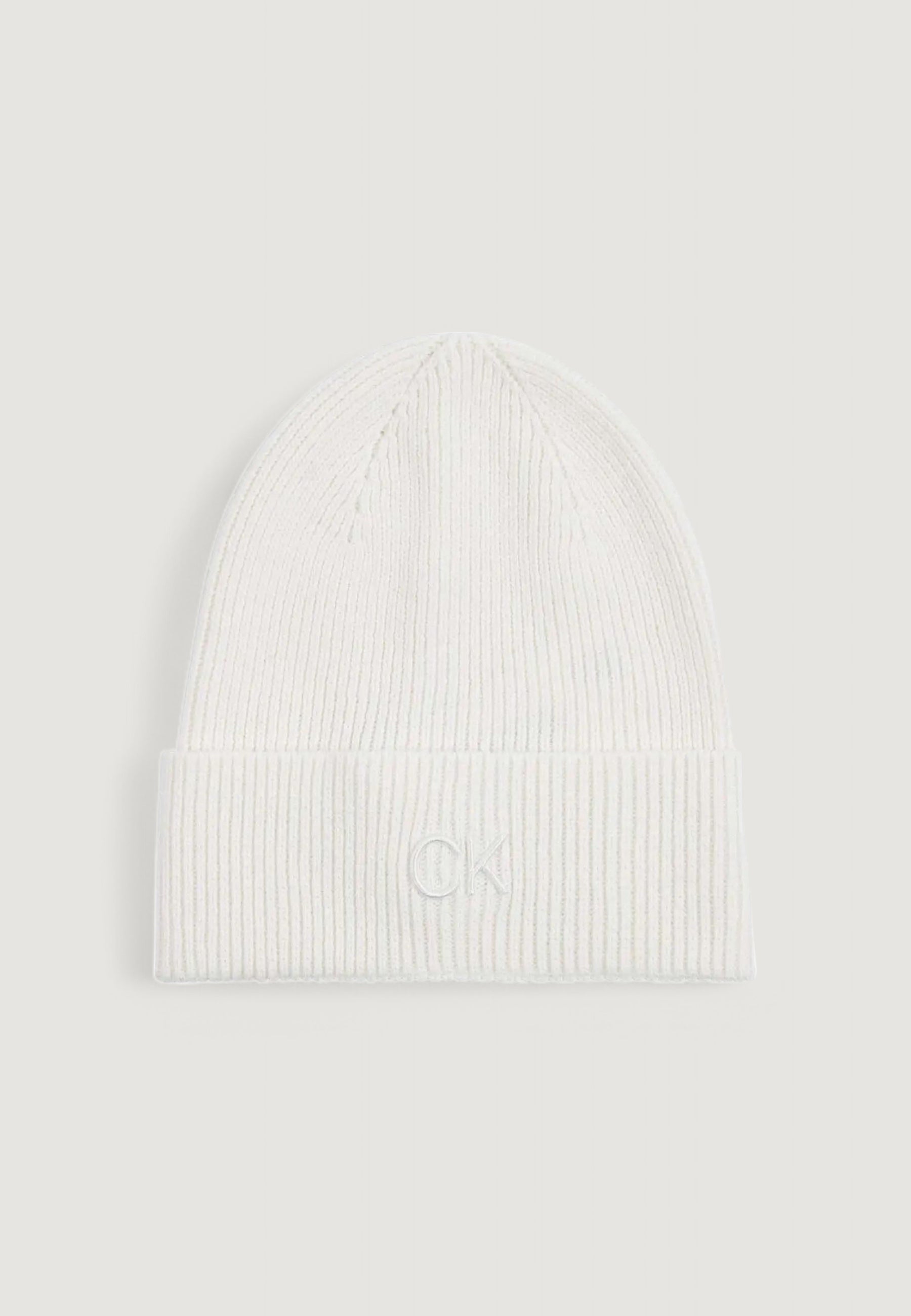 Berretto Calvin Klein CK EMBROIDERY FINE RIB BEANIE