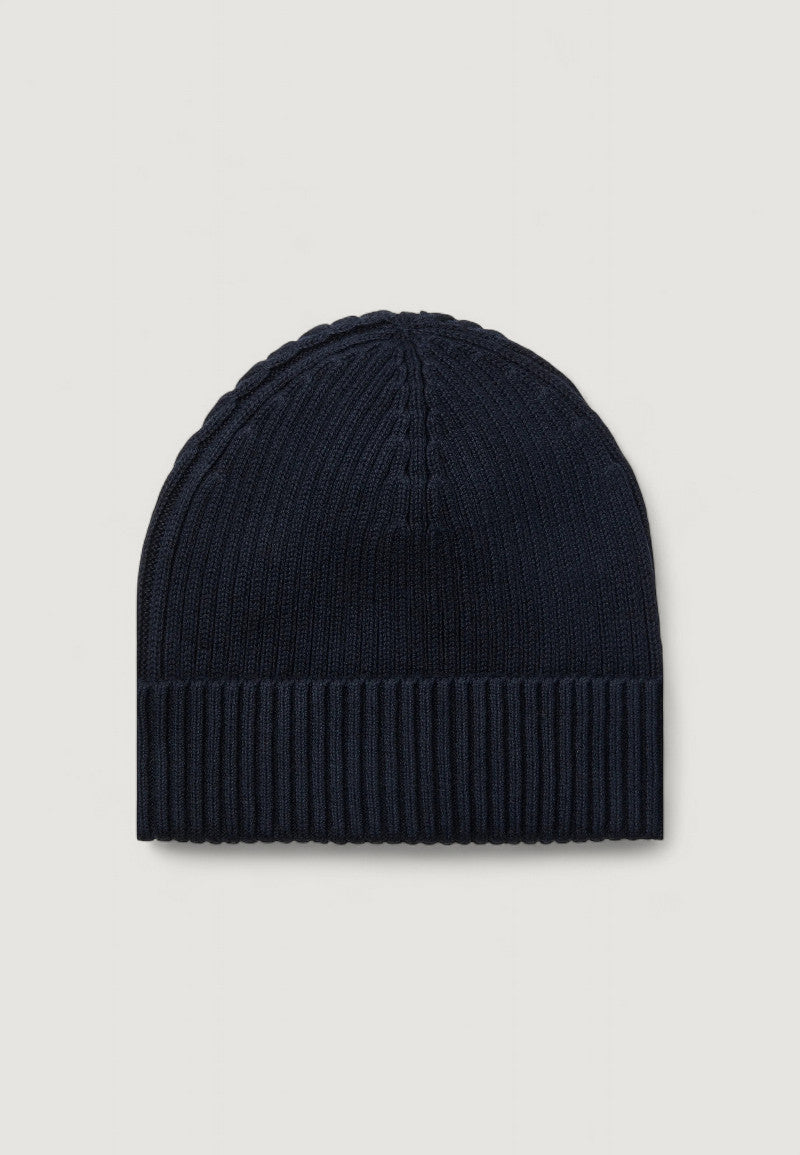 Cap Calvin Klein PATCH CHUNKY RIB COTTON BEANIE