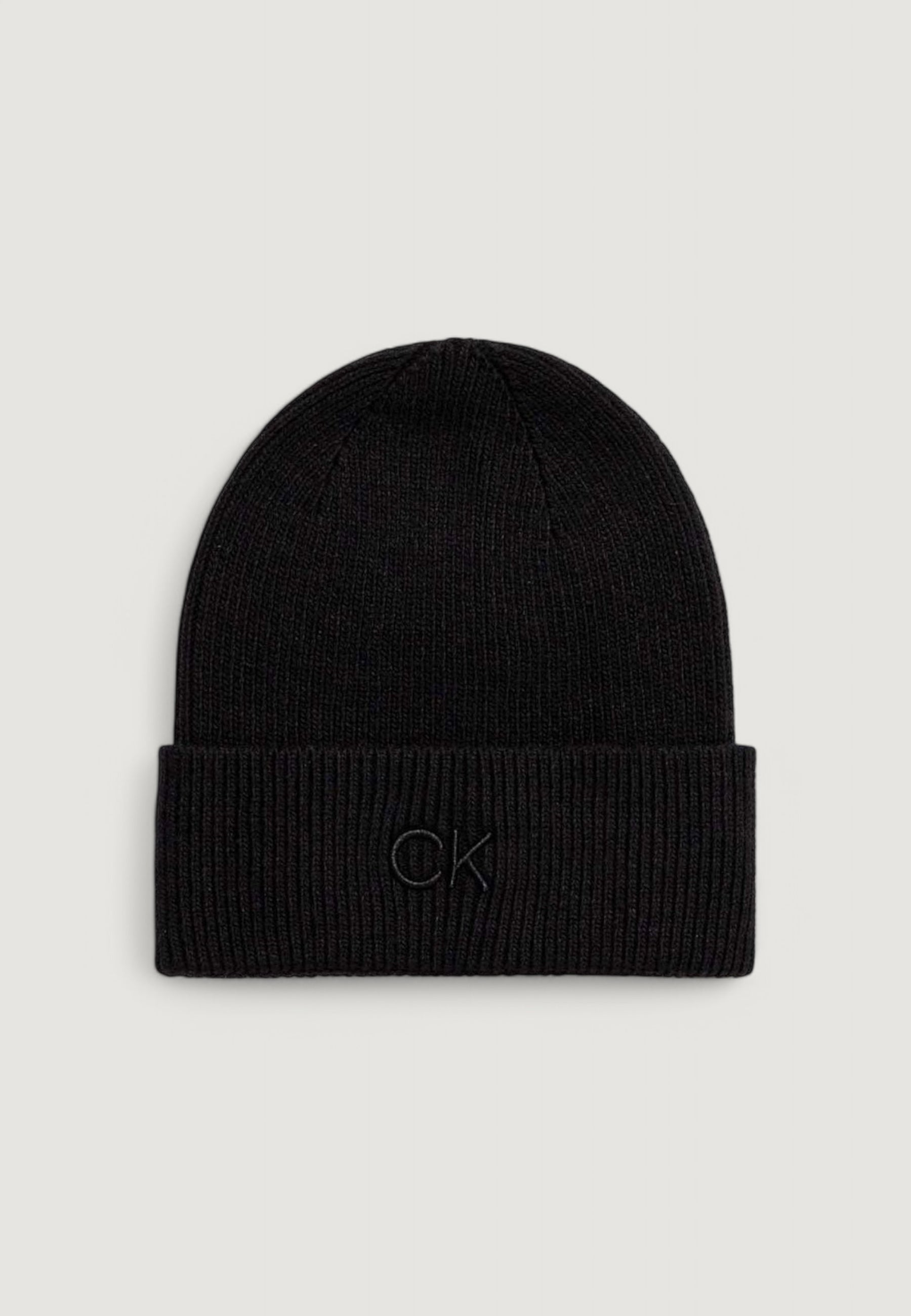 Berretto Calvin Klein CK EMBROIDERY FINE RIB BEANIE