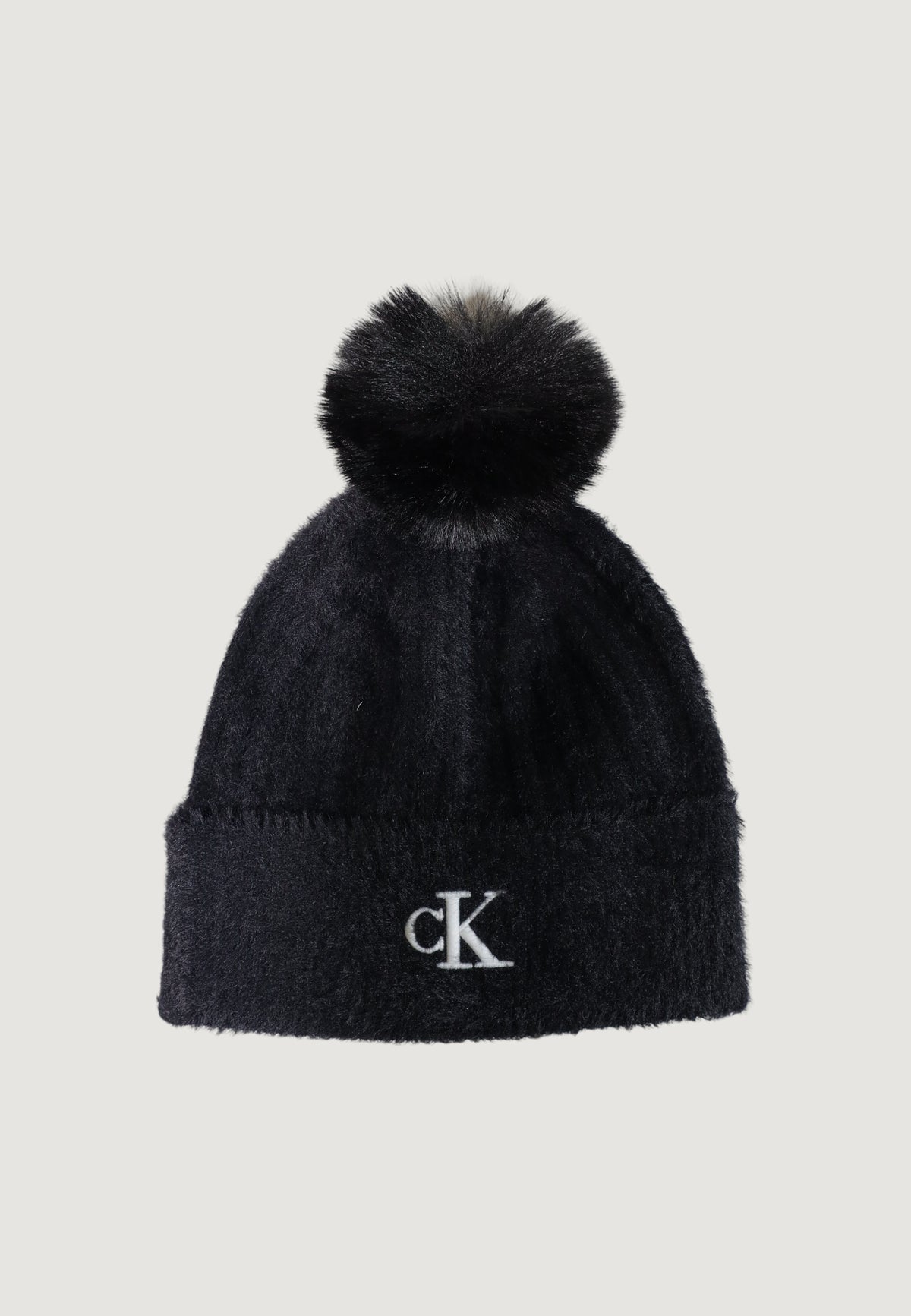 Berretto Calvin Klein FUZ?ZY RIB POMPOM BEANIE