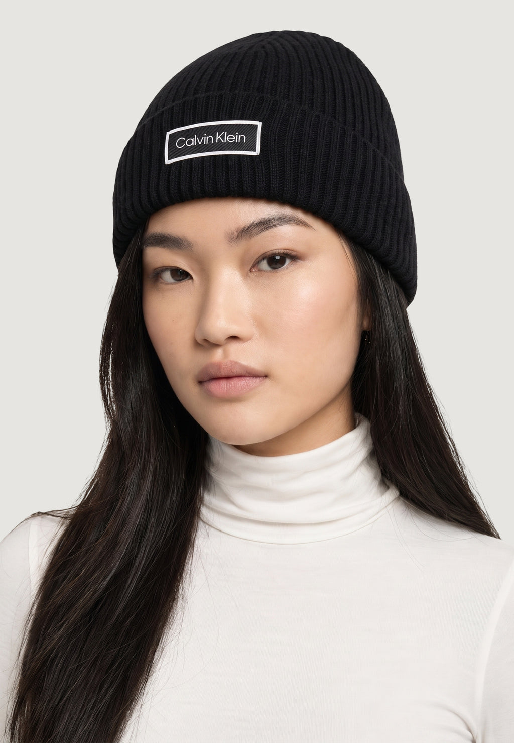 Berretto Calvin Klein PAT?CH CHUNKY RIB COTTON BEANIE
