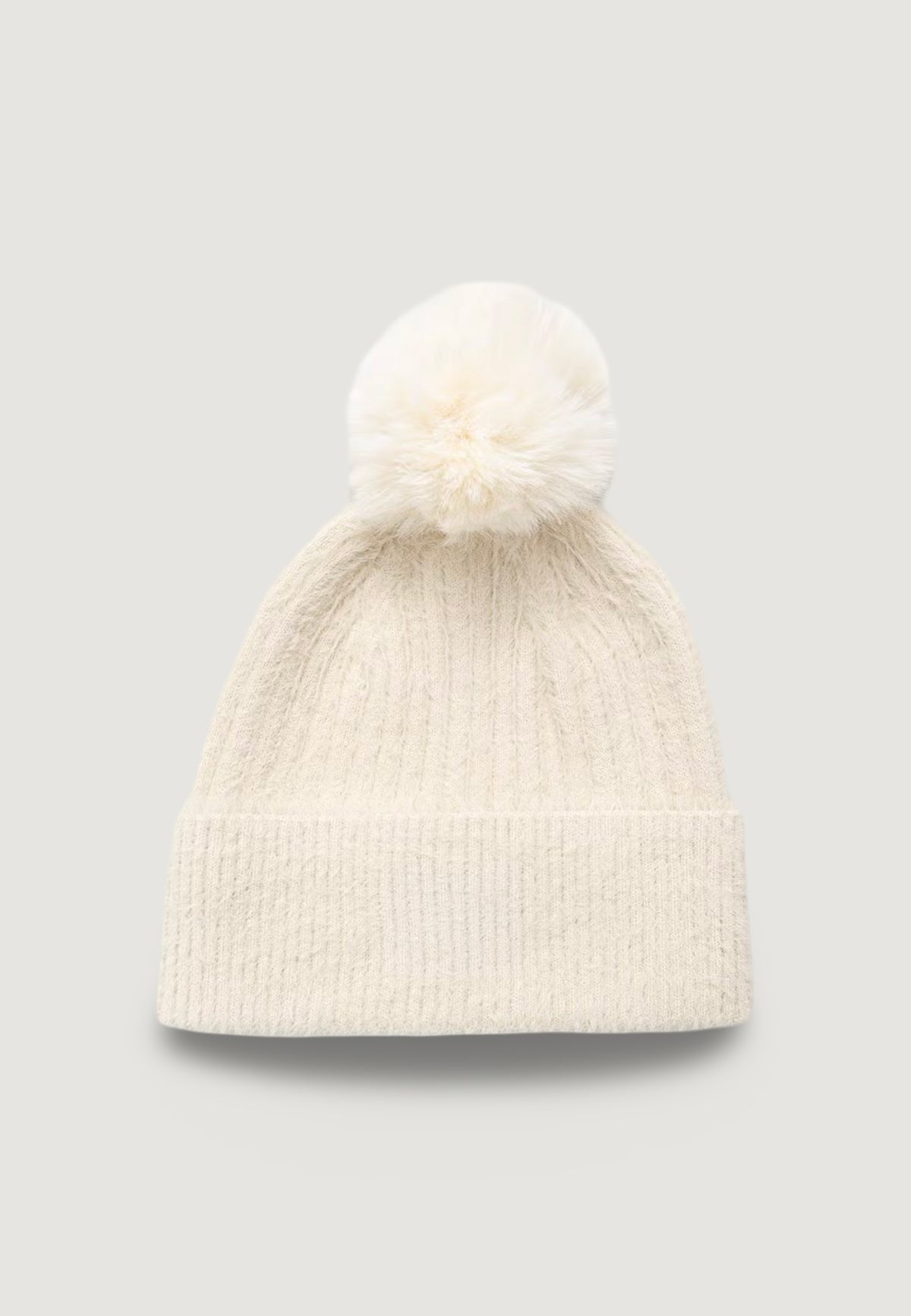 Berretto Calvin Klein FUZ?ZY RIB POMPOM BEANIE
