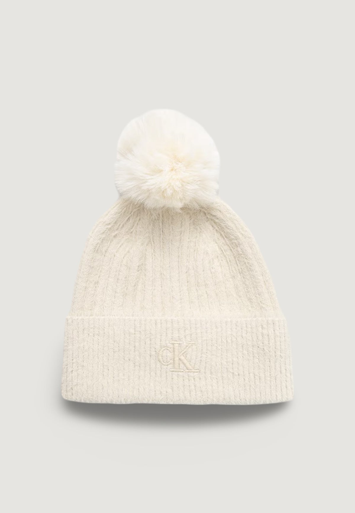 Berretto Calvin Klein FUZ?ZY RIB POMPOM BEANIE