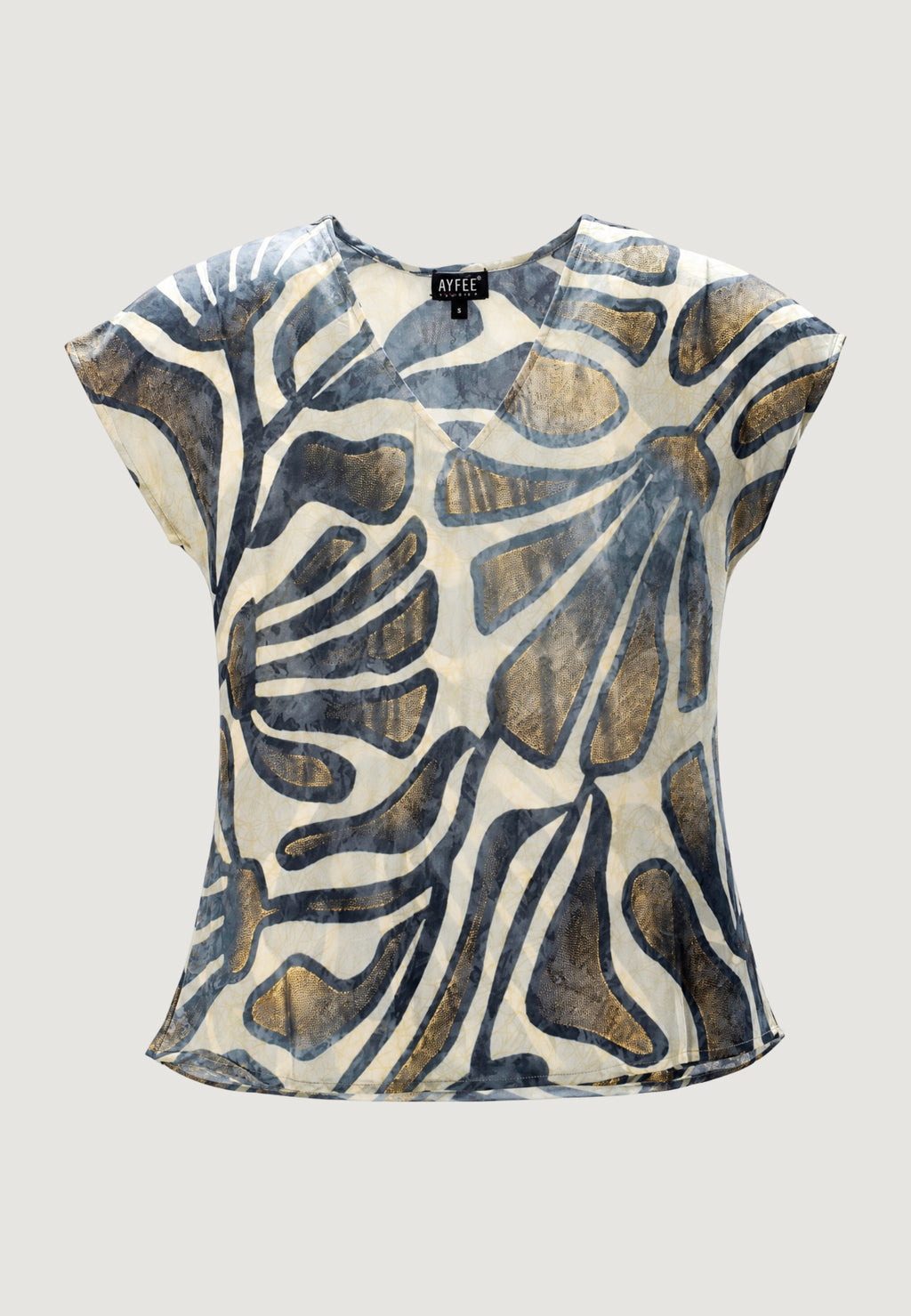 Blusa manica corta Ayfee BLUSA MEZZA MANICA SCOLLO A V