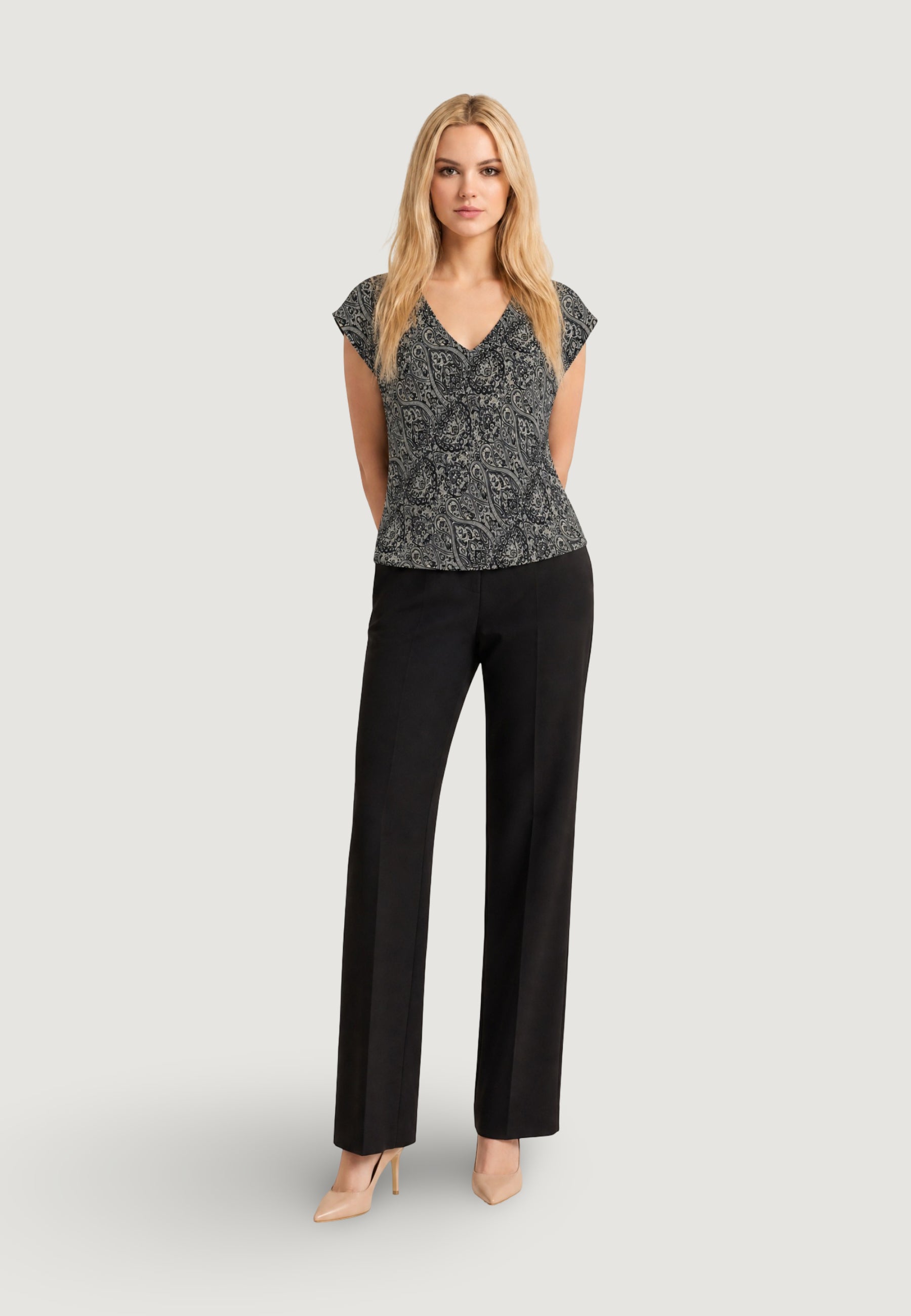 Blusa manica corta Ayfee BLUSA MEZZA MANICA SCOLLO A V