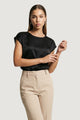Blusa manica corta I am Top Satin