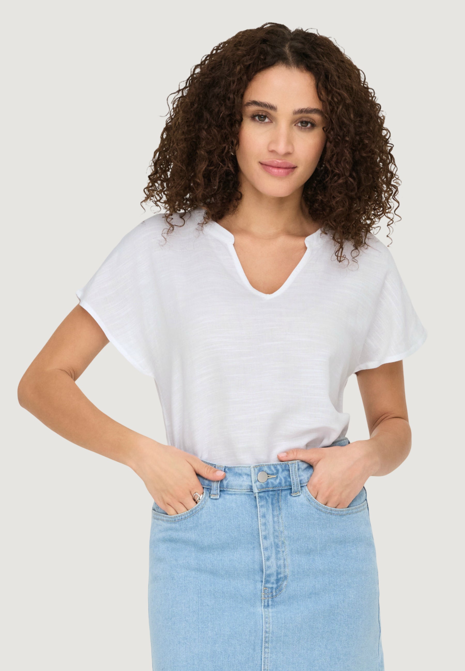 Blusa manica corta Jacqueline de Yong Jdycaya Lion Linen S/S Top Wvn Dia