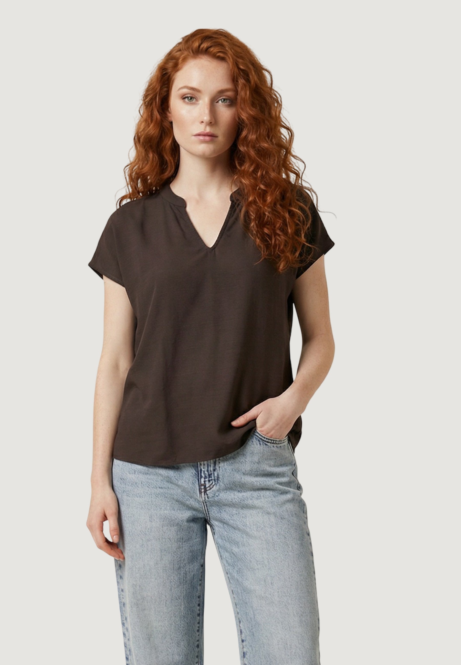 Short sleeves blouses Jacqueline de Yong Jdycaya Lion Linen S/S Top Wvn Dia