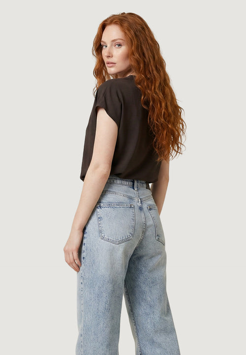 Blusa manica corta Jacqueline de Yong Jdycaya Lion Linen S/S Top Wvn Dia