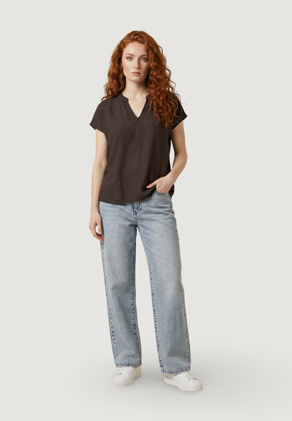 Short sleeves blouses Jacqueline de Yong Jdycaya Lion Linen S/S Top Wvn Dia