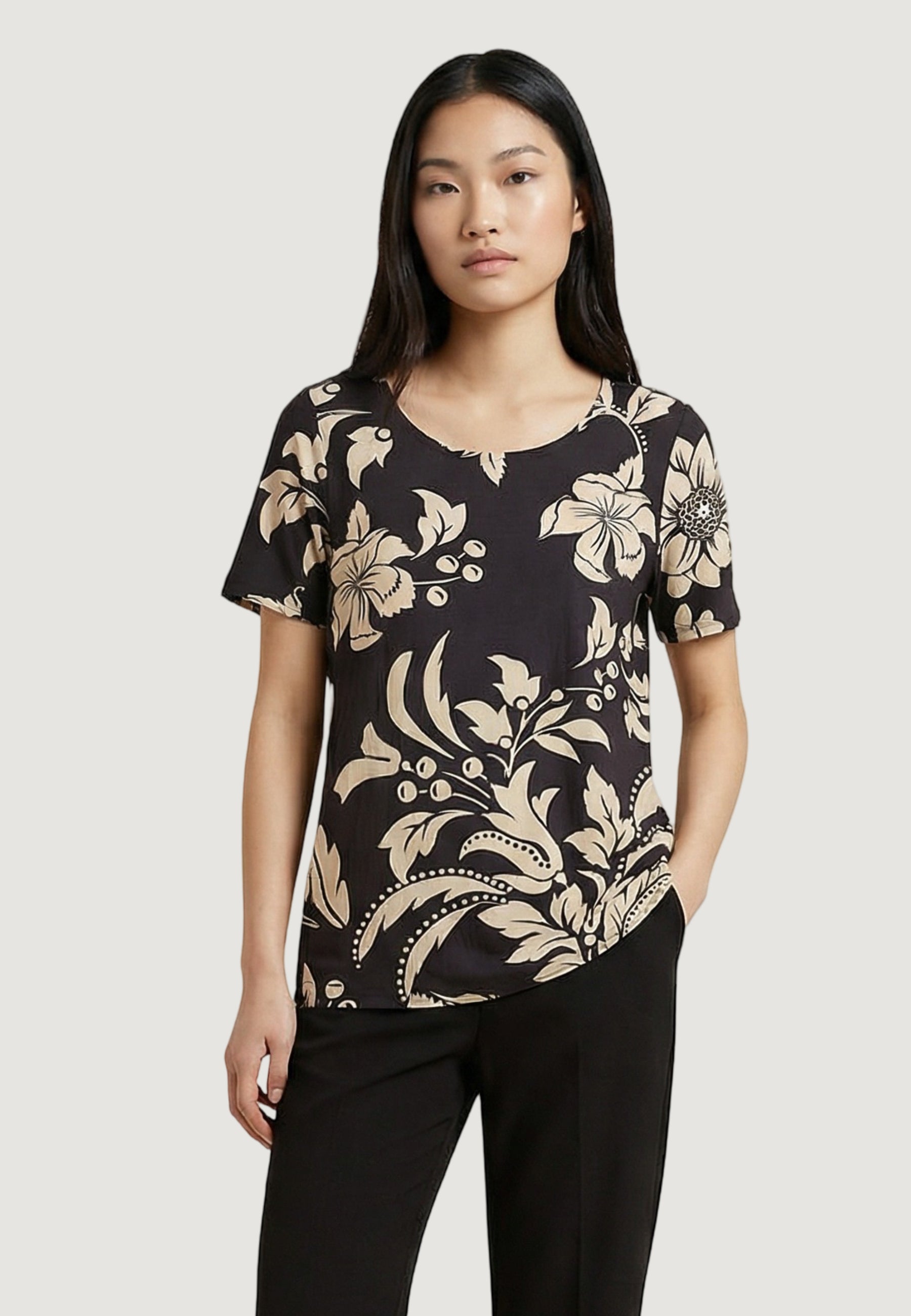 Blusa manica corta Jacqueline de Yong Jdytroya Life S/S O-Neck Top Wvn Dia