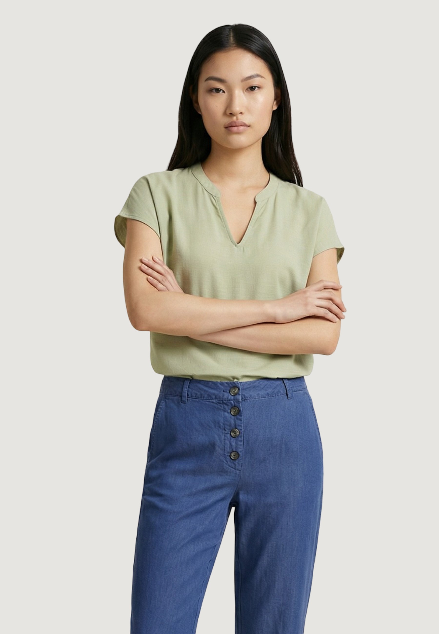 Blusa manica corta Jacqueline de Yong Jdycaya Lion Linen S/S Top Wvn Dia