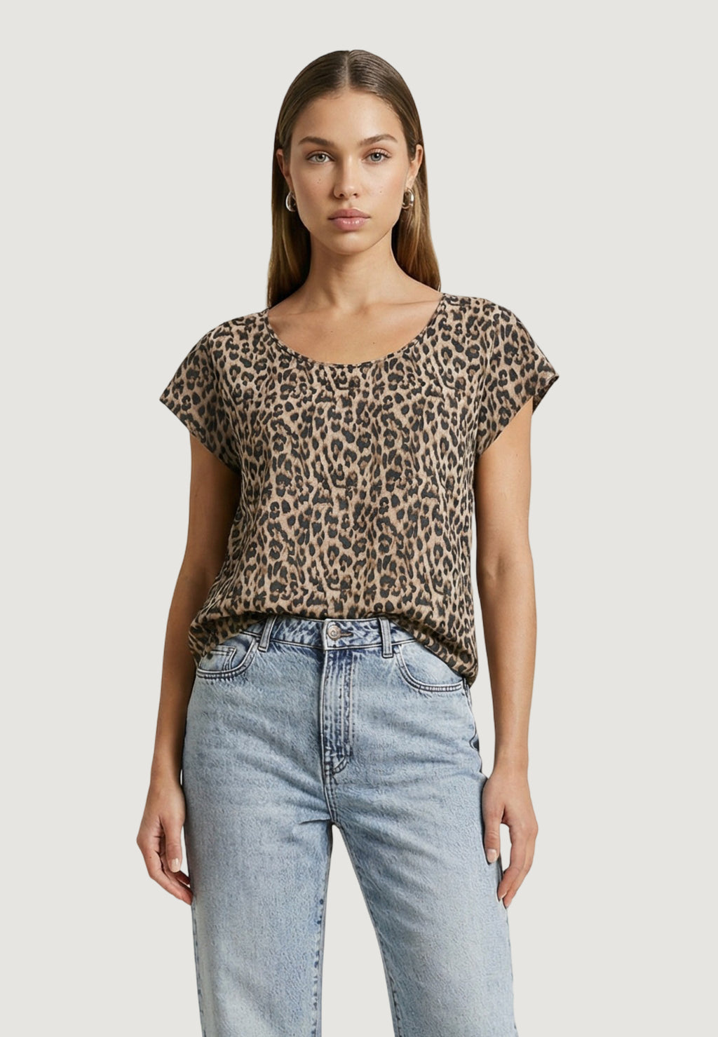 Blusa manica corta Only ONLNOVA LIFE VIS S/S TOP WVN