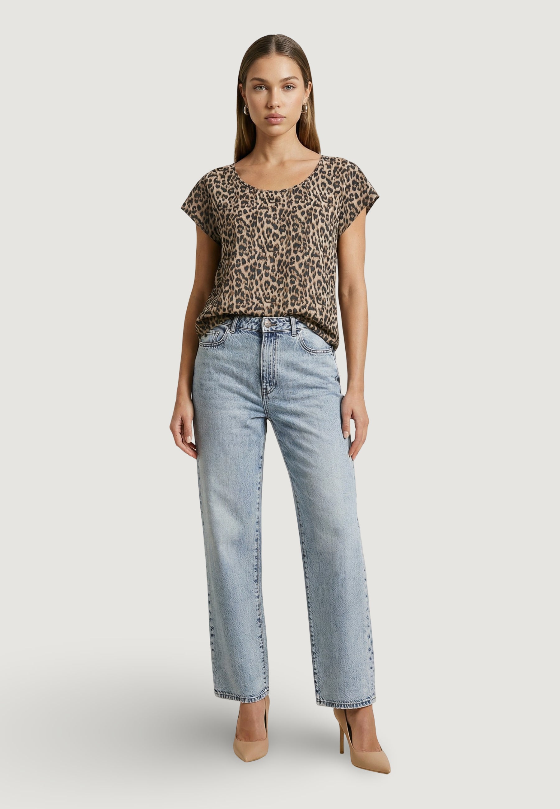 Blusa manica corta Only ONLNOVA LIFE VIS S/S TOP WVN