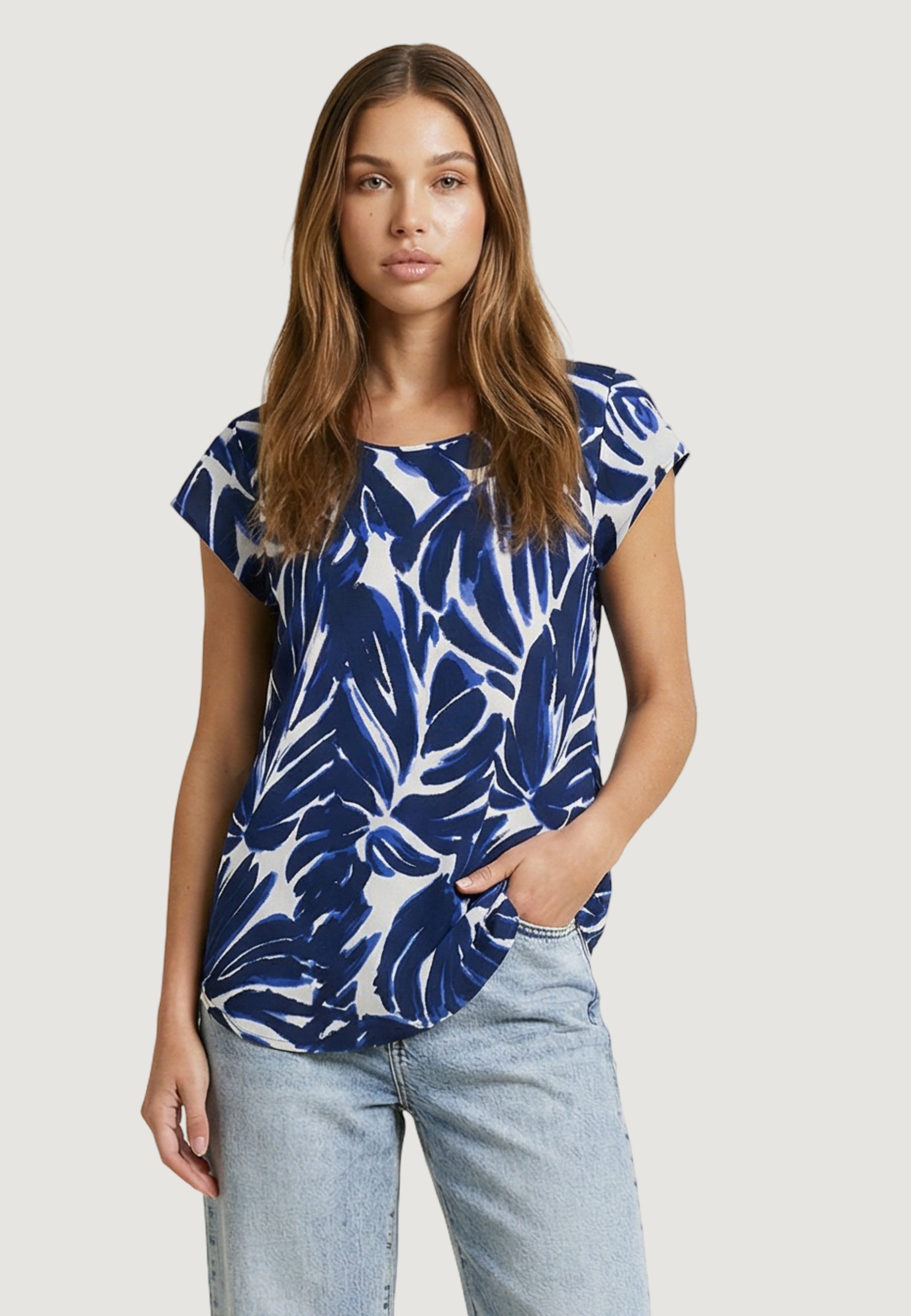 Blusa manica corta Only ONLNOVA LIFE VIS S/S TOP WVN