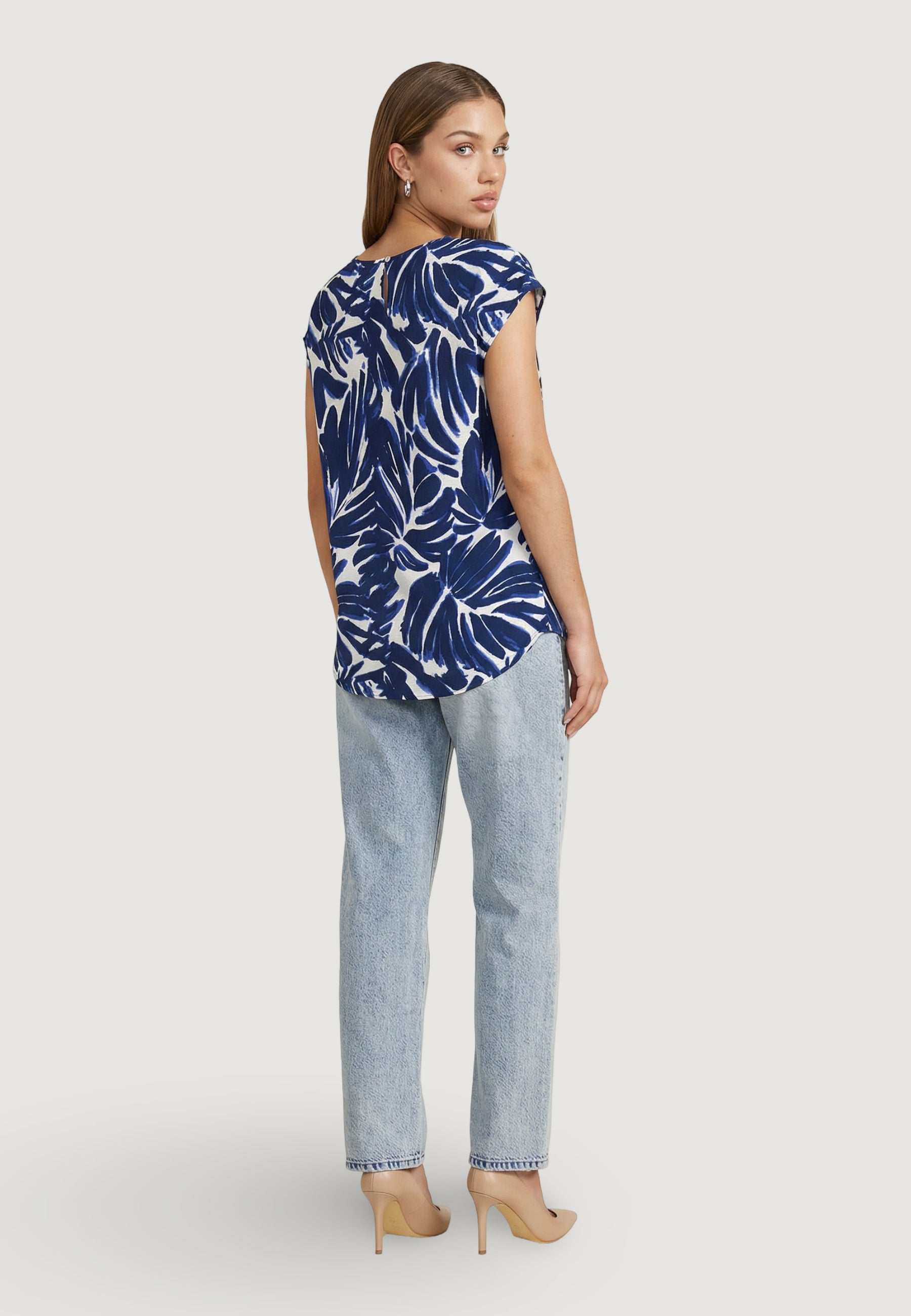 Blusa manica corta Only ONLNOVA LIFE VIS S/S TOP WVN