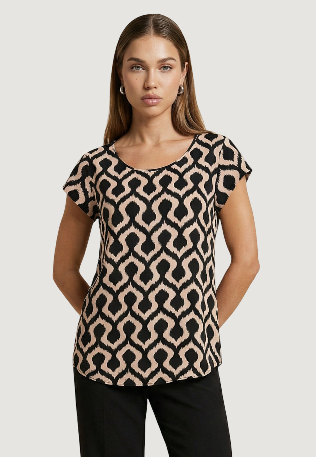 Blusa manica corta Only ONLNOVA LIFE VIS S/S TOP WVN