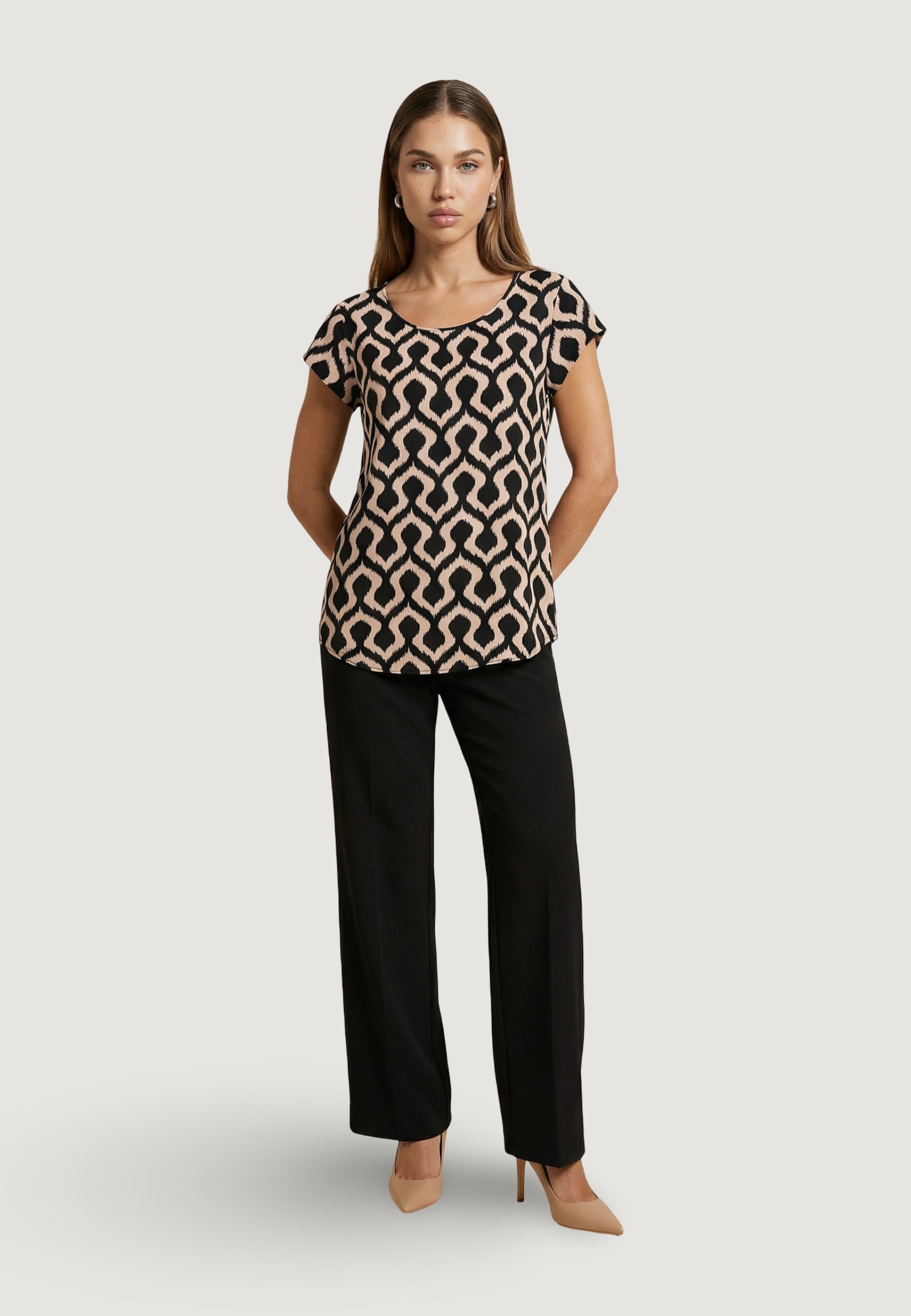 Blusa manica corta Only ONLNOVA LIFE VIS S/S TOP WVN
