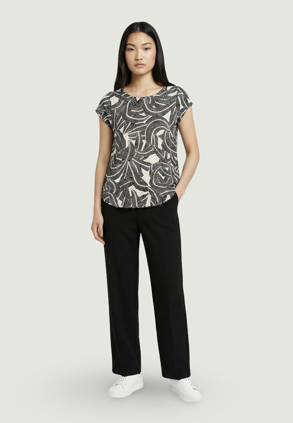 Blusa manica corta Only ONLNOVA LIFE VIS S/S TOP WVN