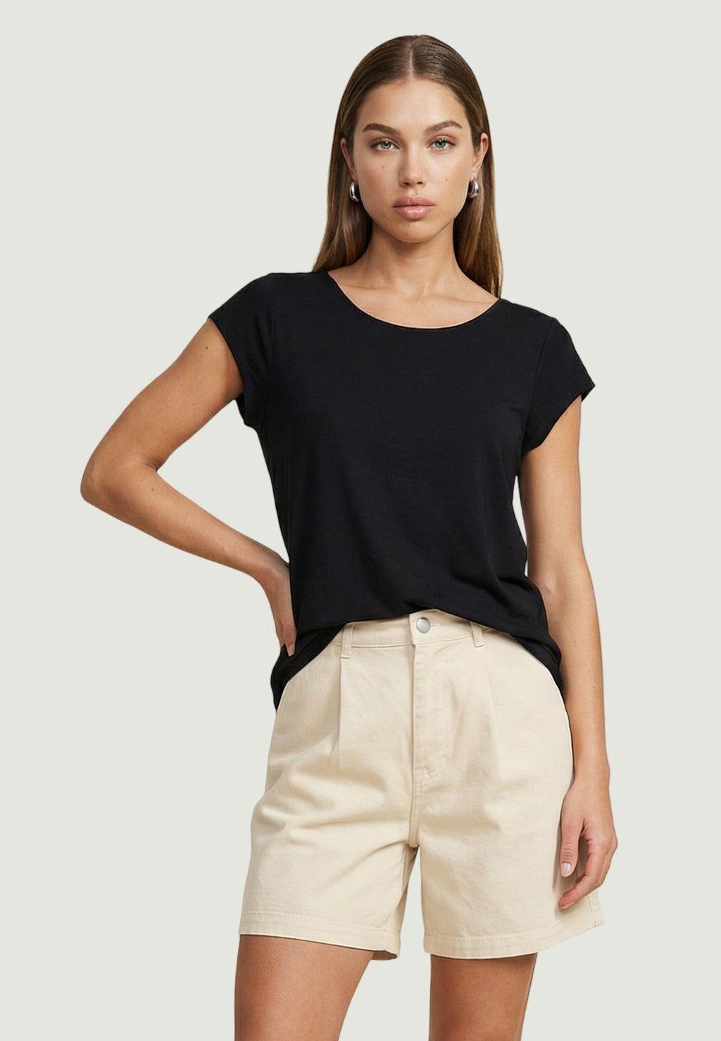 Blusa manica corta Only ONLNOVA LIFE VIS S/S TOP WVN