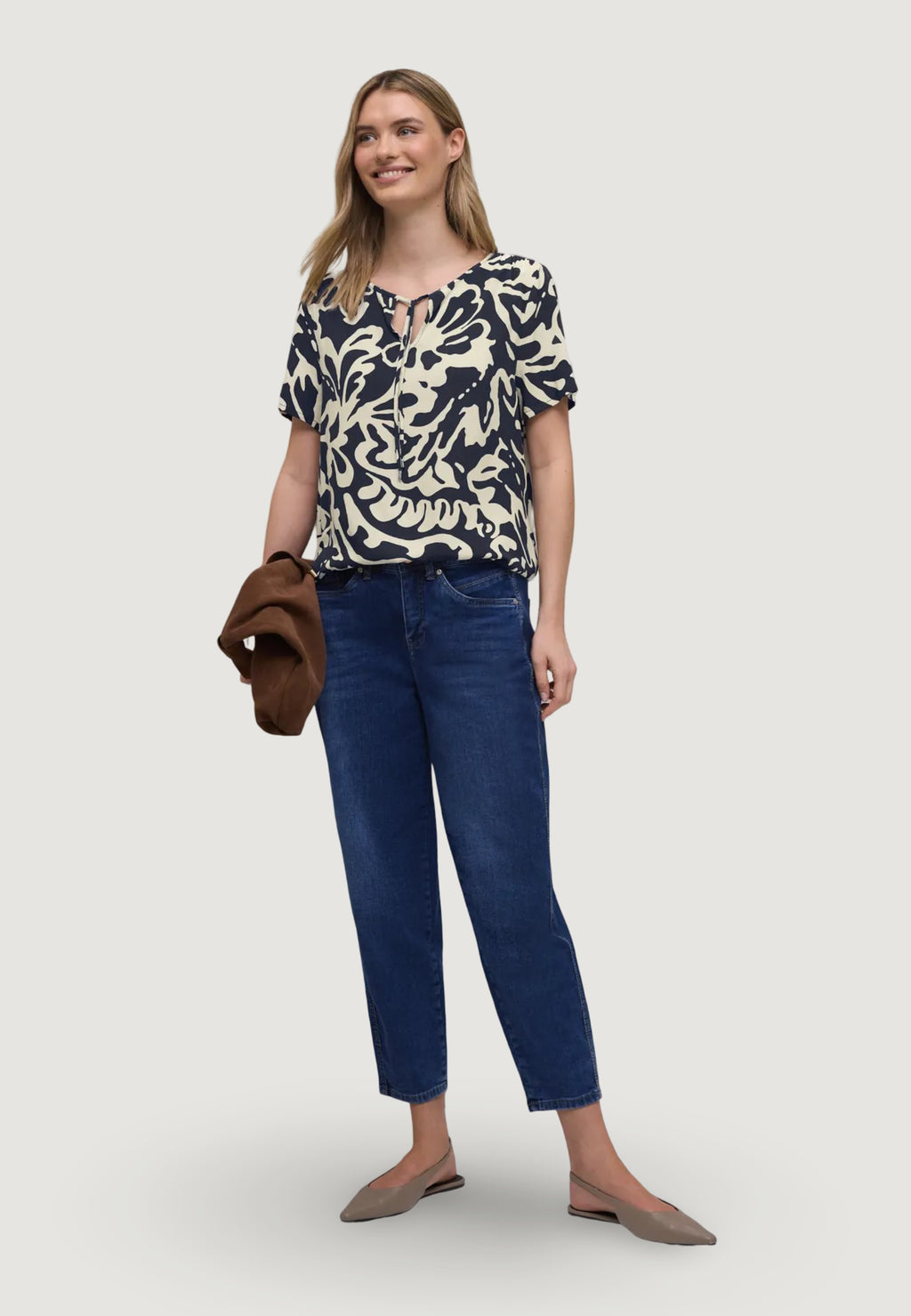 Blusa manica corta Street One Shirtblouse w string