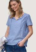 Blusa manica corta Street One Striped Shirtblouse