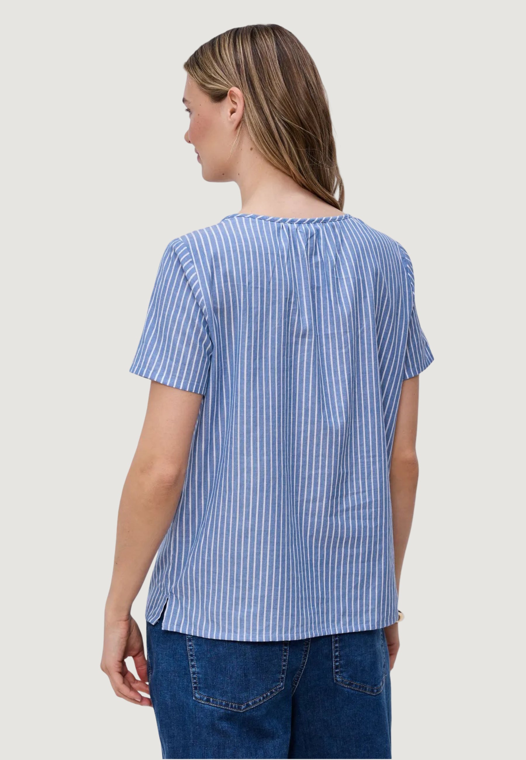 Blusa manica corta Street One Striped Shirtblouse