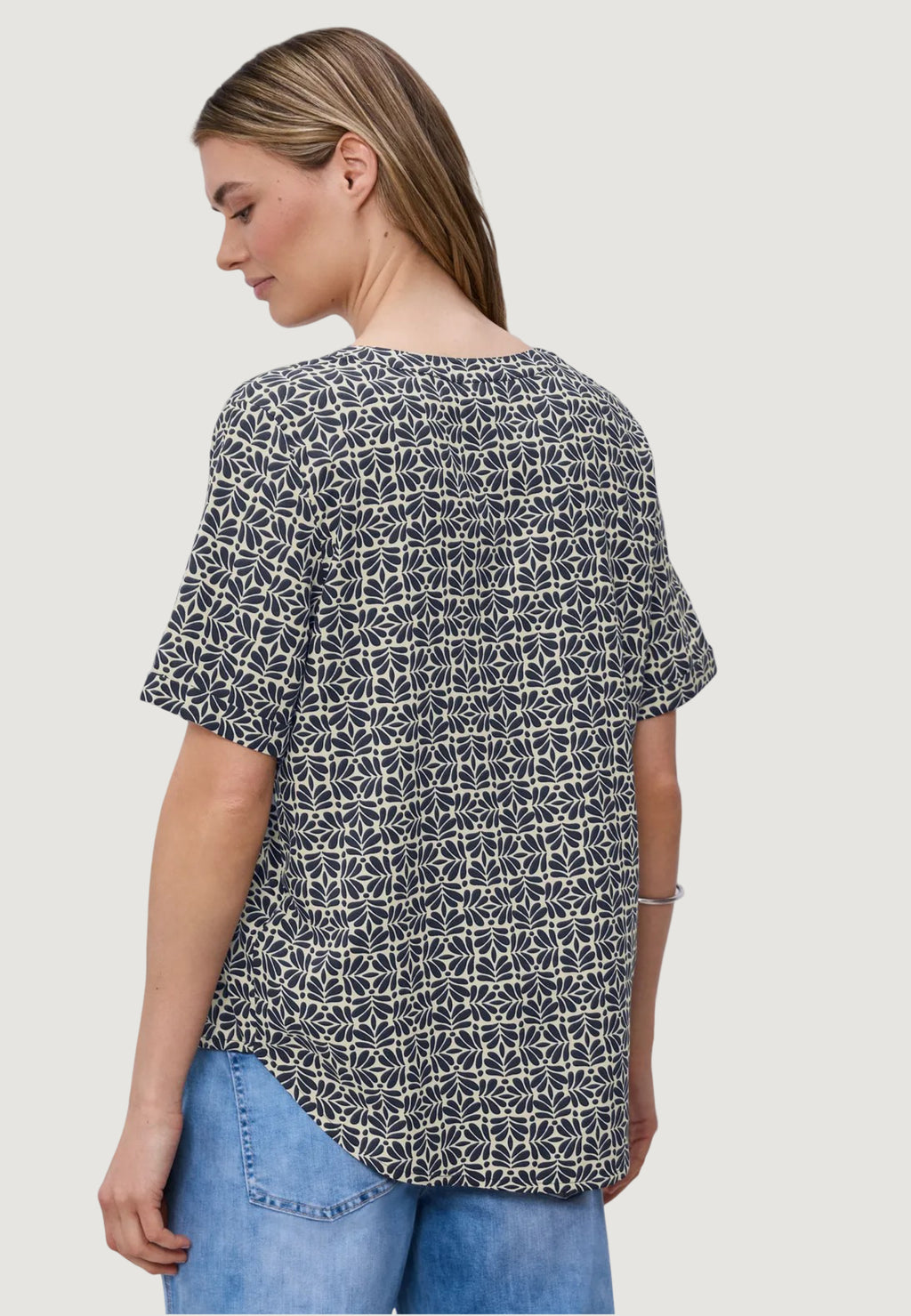 Short sleeves blouses Street One Splitneck blouse w