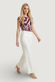Blusa manica corta Street One Roundneck shirtblouse w tape