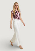 Blusa manica corta Street One Roundneck shirtblouse w tape